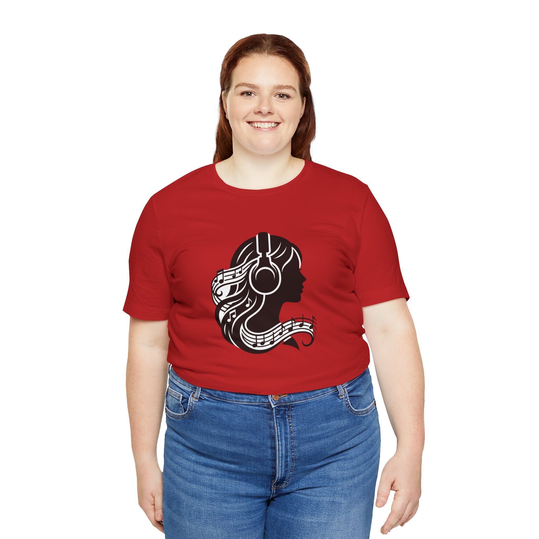 Music Lover Tee — Headphones & Musical Notes Silhouette