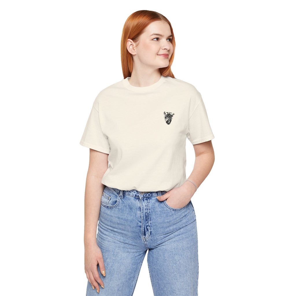 Music Heart Graphic Tee — Anatomical Heart with Instruments T-Shirt
