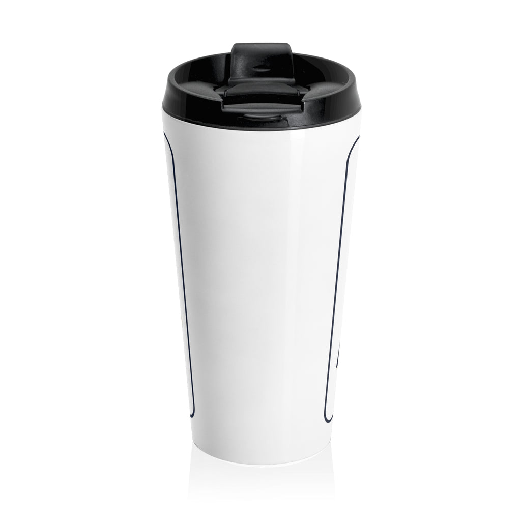 Travel Mug — 'Ya no estoy lá' Spanish Retro Script Stainless Steel Tumbler