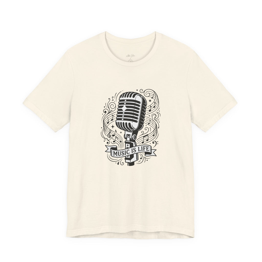 Music Is Life Vintage Microphone T-Shirt