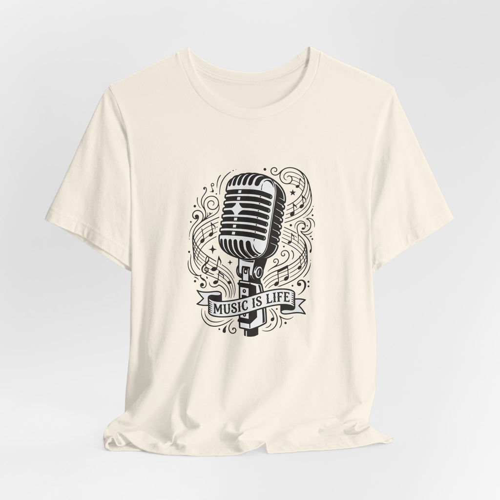 Music Is Life Vintage Microphone T-Shirt