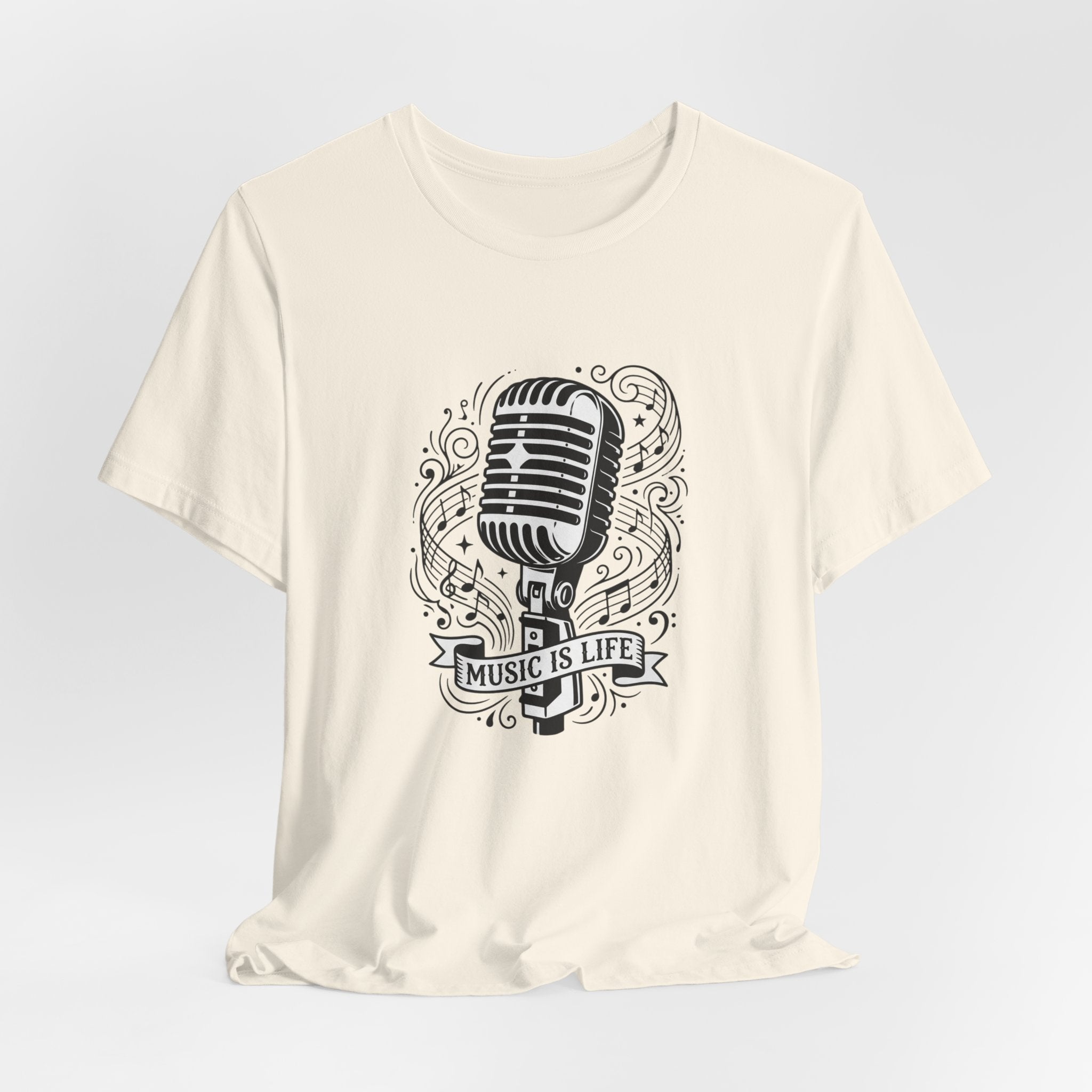 Music Is Life Vintage Microphone T-Shirt