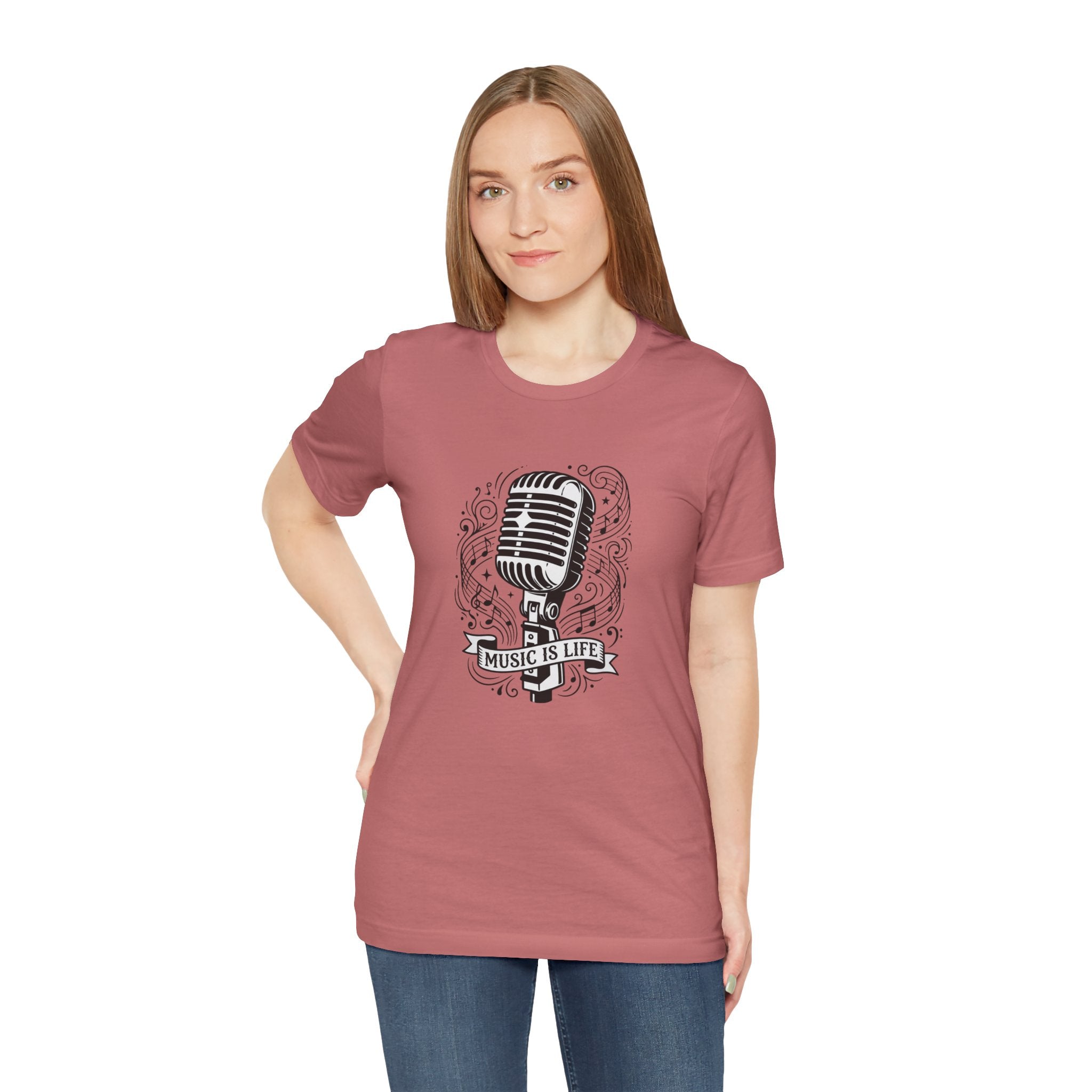 Music Is Life Vintage Microphone T-Shirt