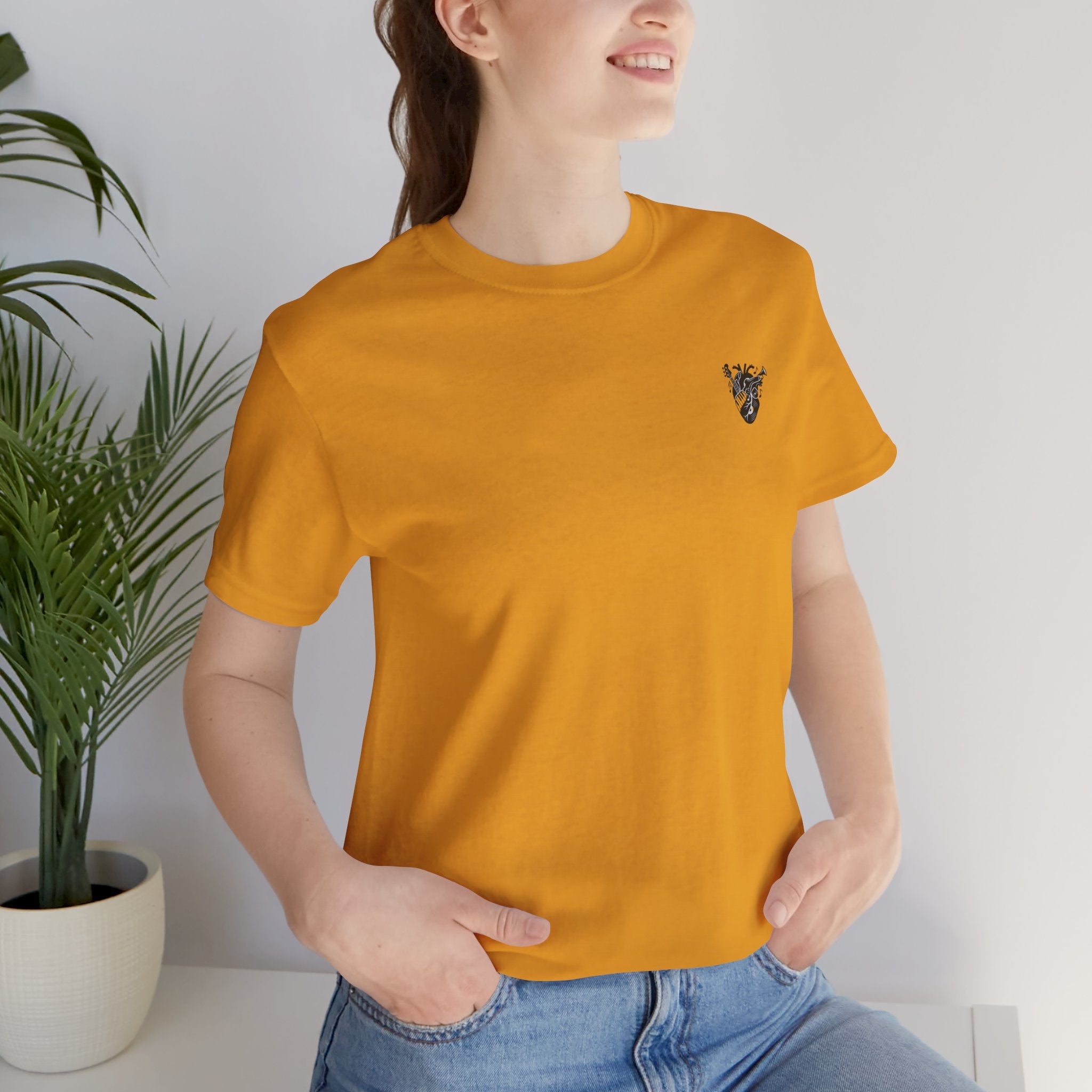 Music Heart Graphic Tee — Anatomical Heart with Instruments T-Shirt