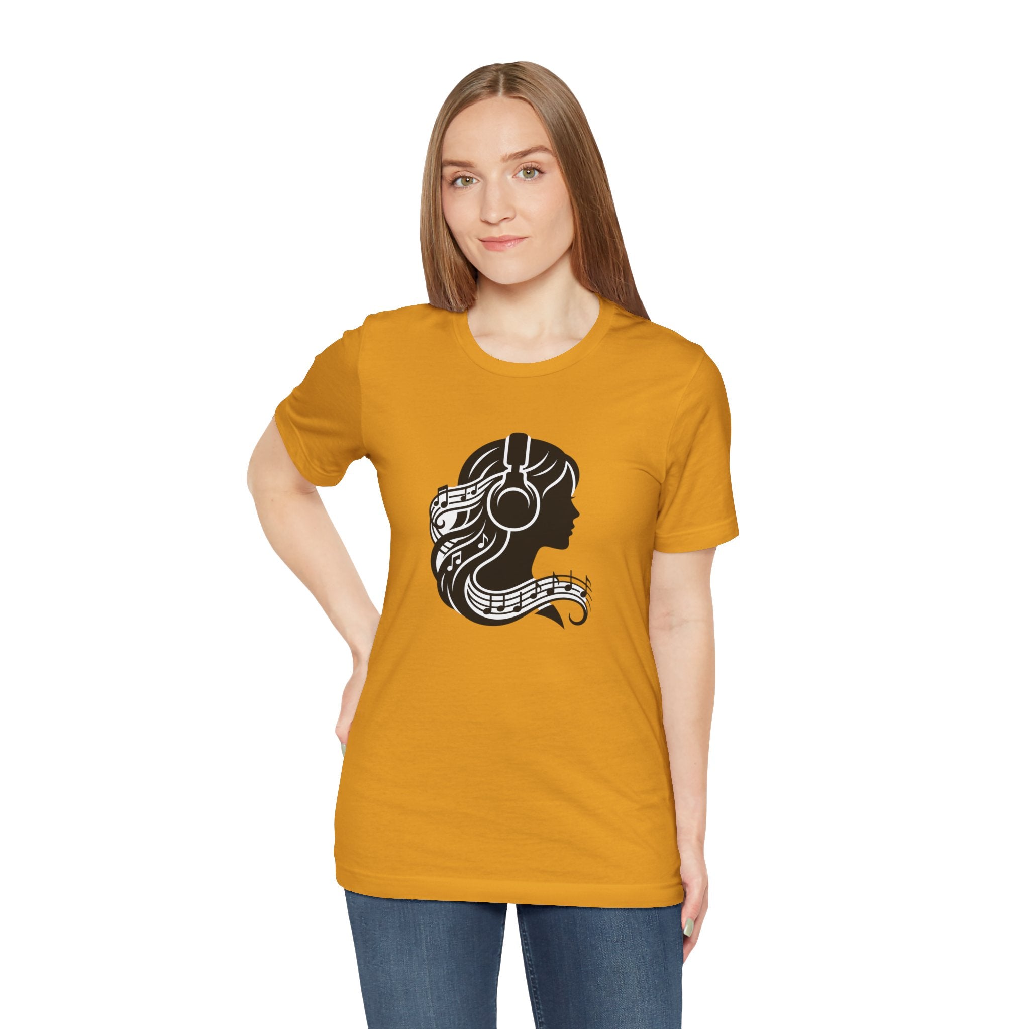 Music Lover Tee — Headphones & Musical Notes Silhouette