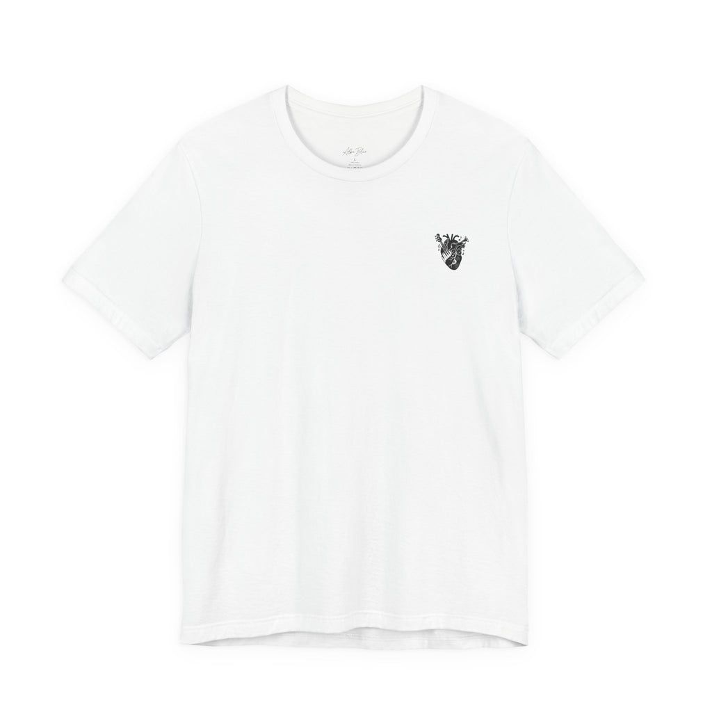 Music Heart Graphic Tee — Anatomical Heart with Instruments T-Shirt