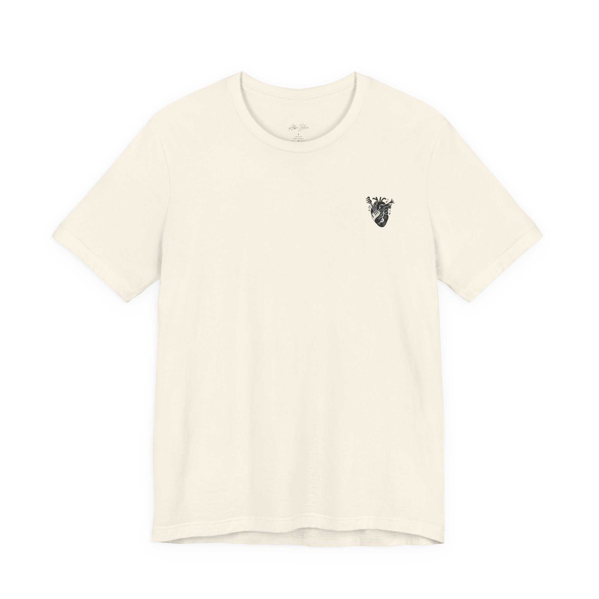Music Heart Graphic Tee — Anatomical Heart with Instruments T-Shirt