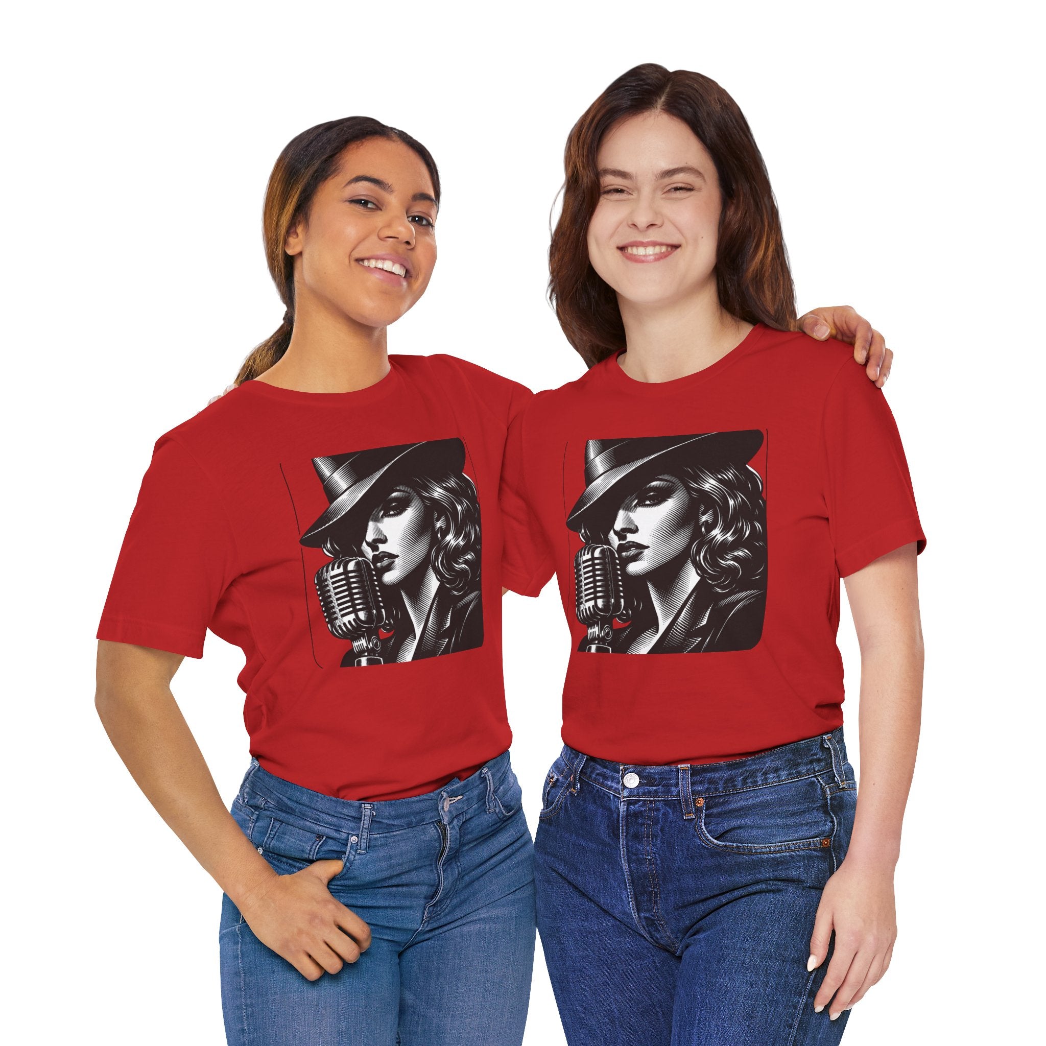 Vintage Jazz Singer T‑Shirt — Retro Microphone Noir Tee