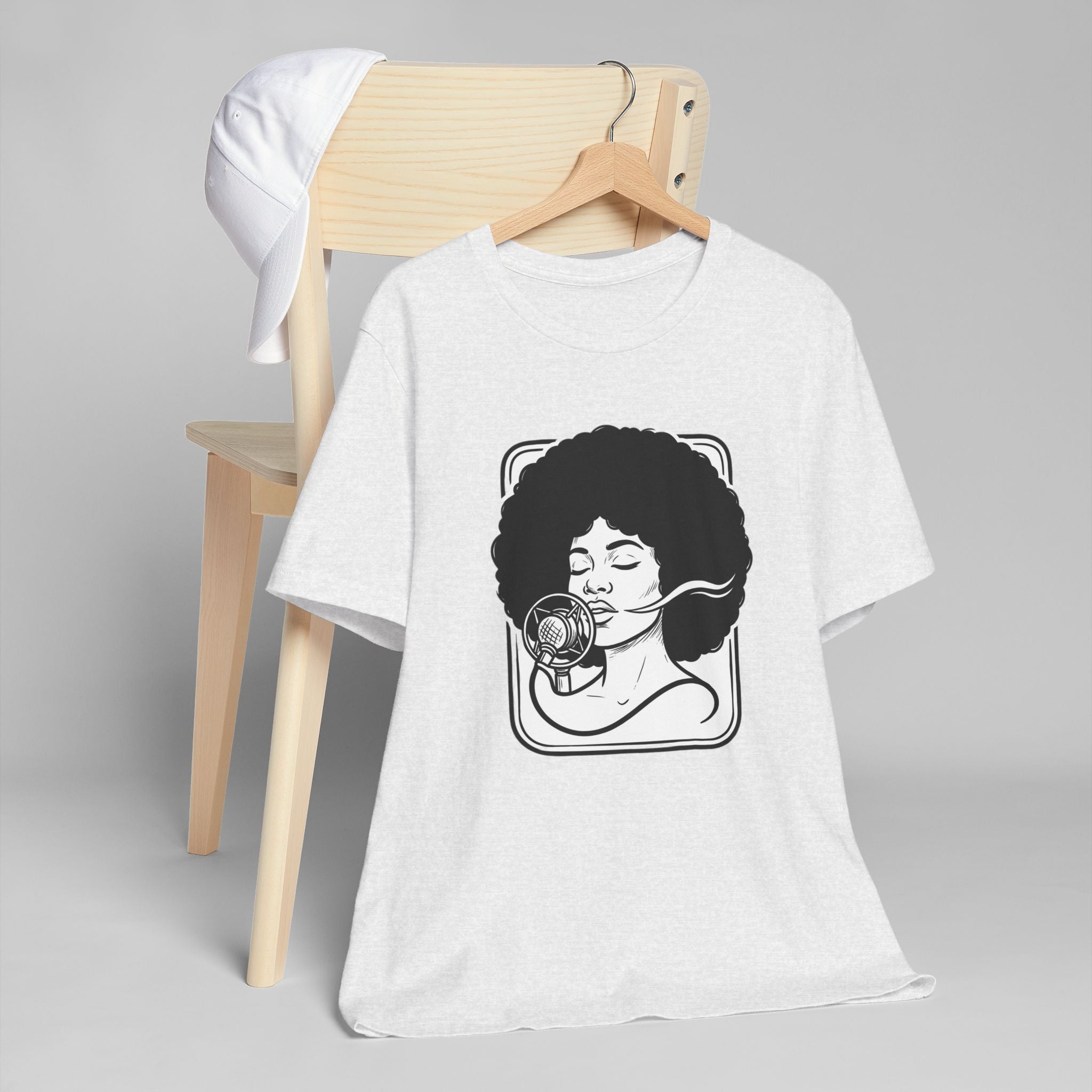 Afro Jazz Portrait T‑Shirt — Retro Singer Graphic Tee