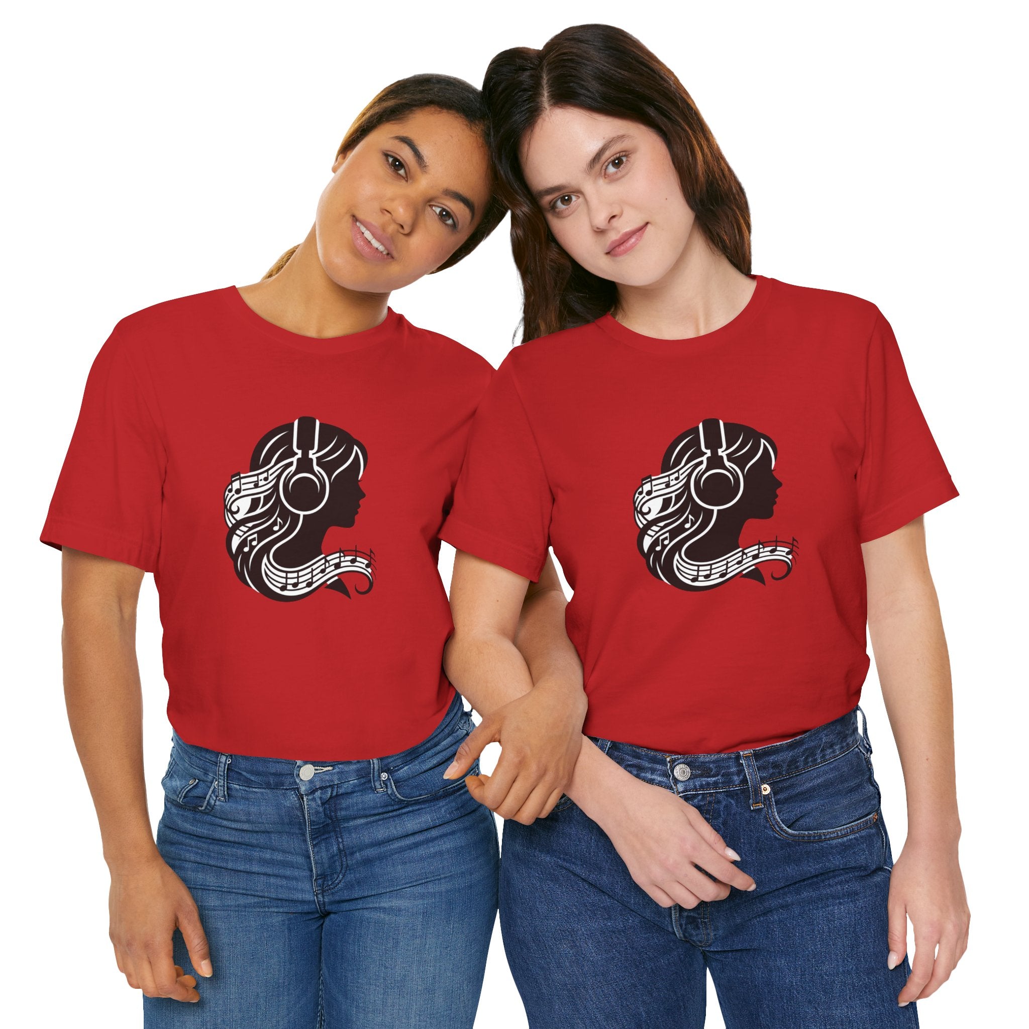 Music Lover Tee — Headphones & Musical Notes Silhouette