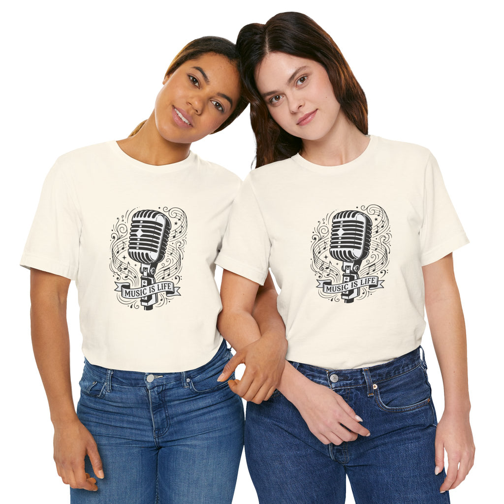 Music Is Life Vintage Microphone T-Shirt