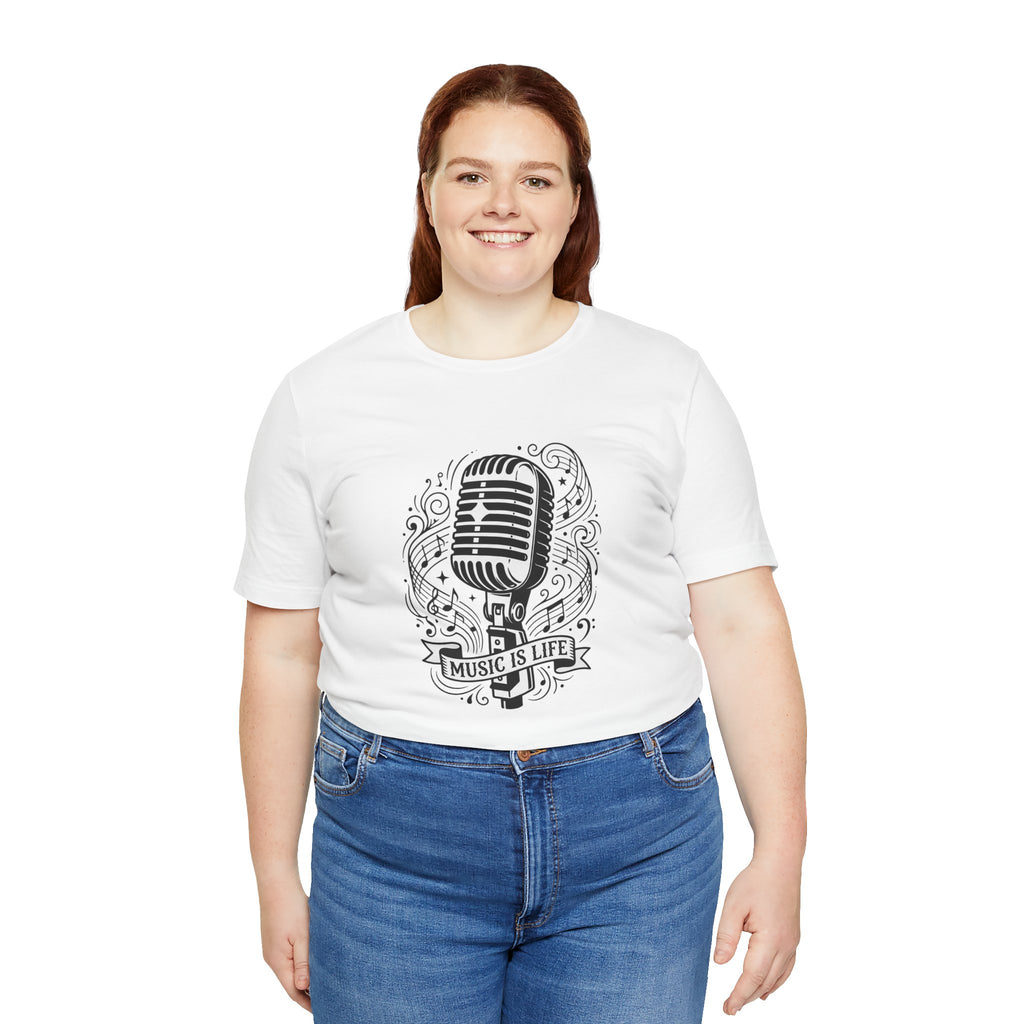 Music Is Life Vintage Microphone T-Shirt