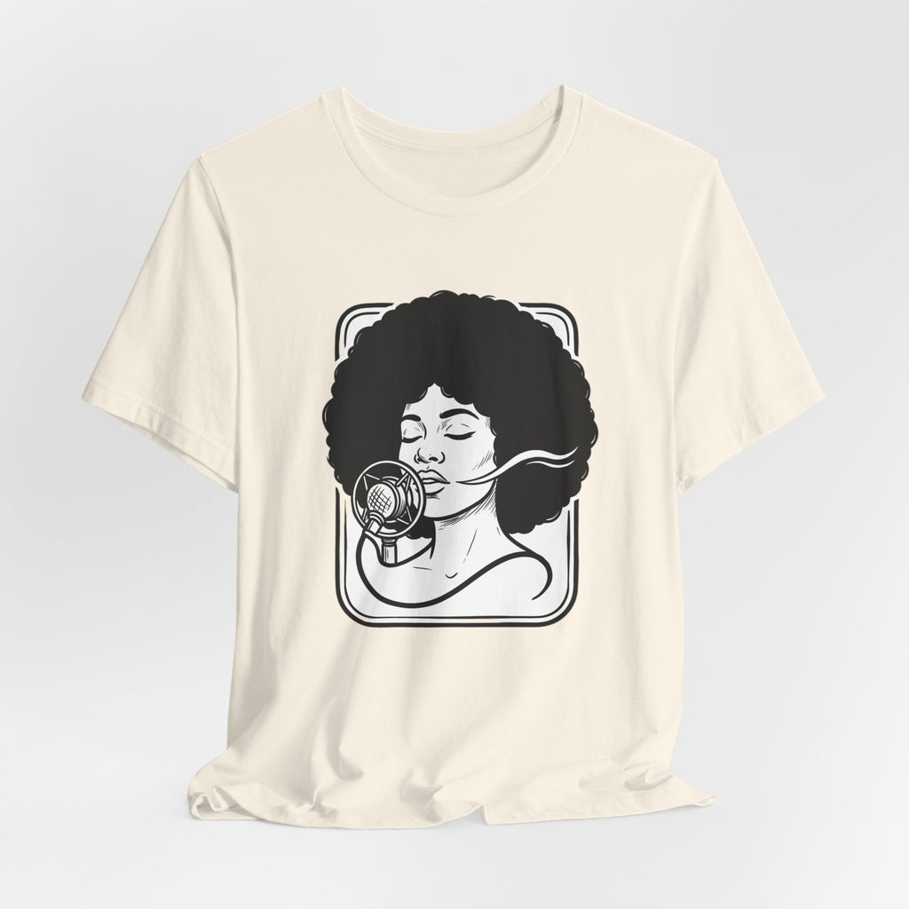 Afro Jazz Portrait T‑Shirt — Retro Singer Graphic Tee