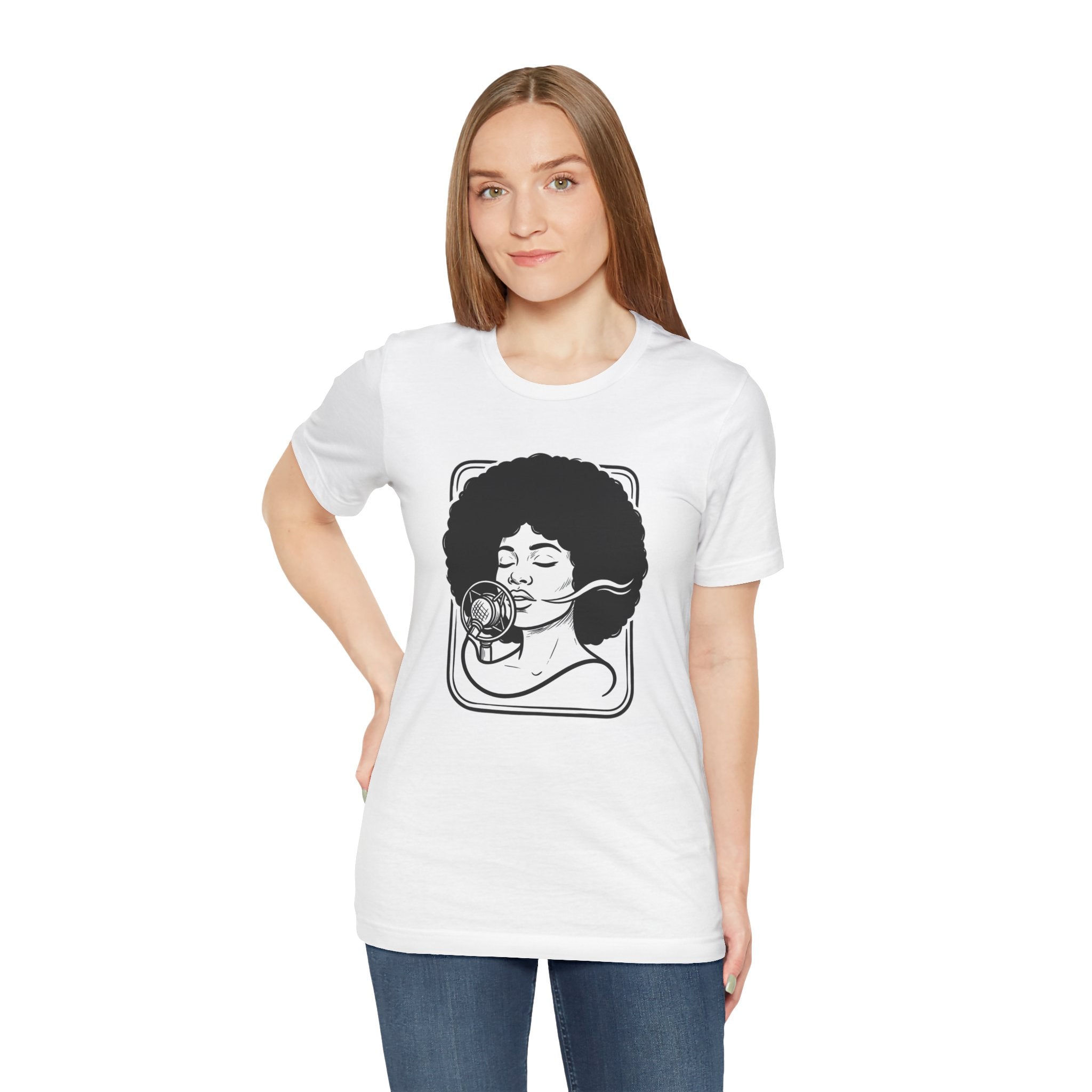 Afro Jazz Portrait T‑Shirt — Retro Singer Graphic Tee