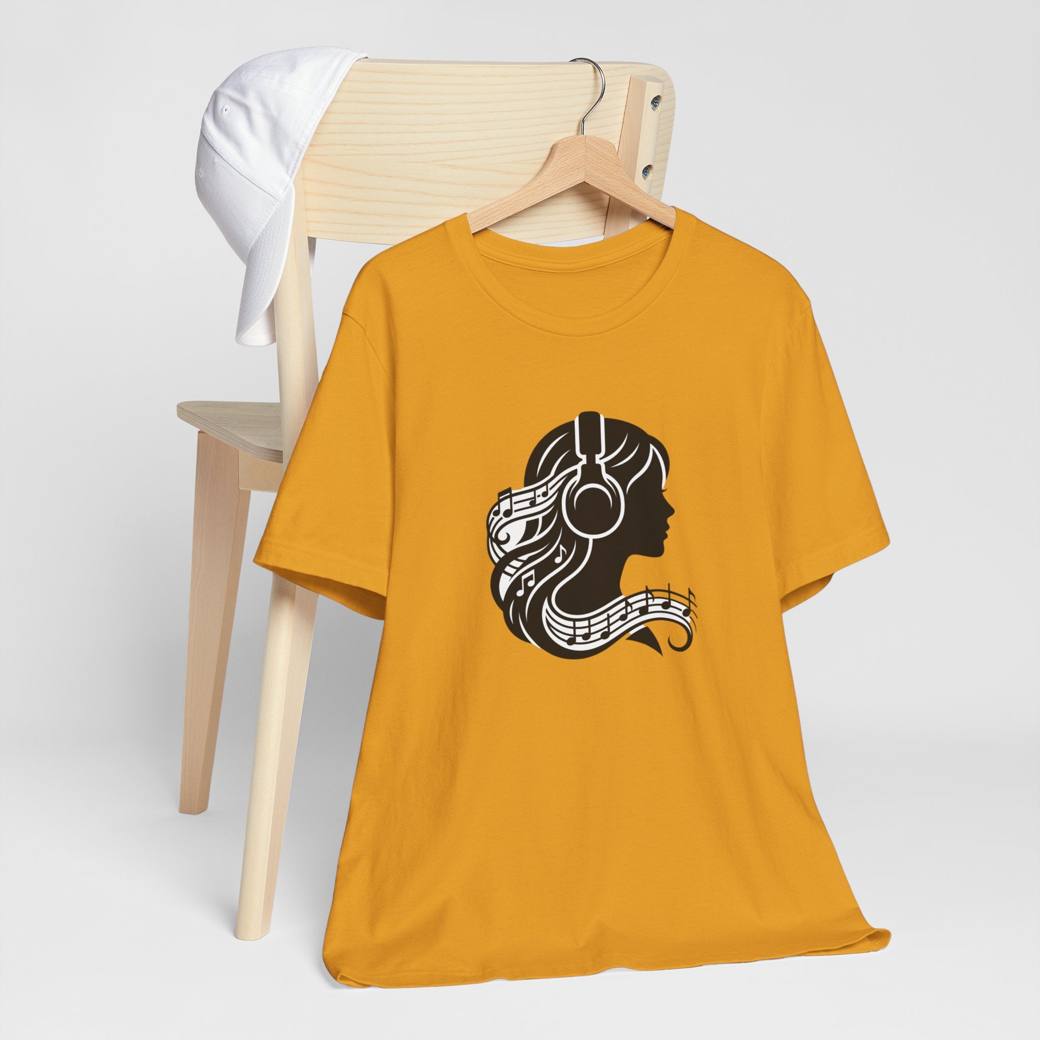 Music Lover Tee — Headphones & Musical Notes Silhouette
