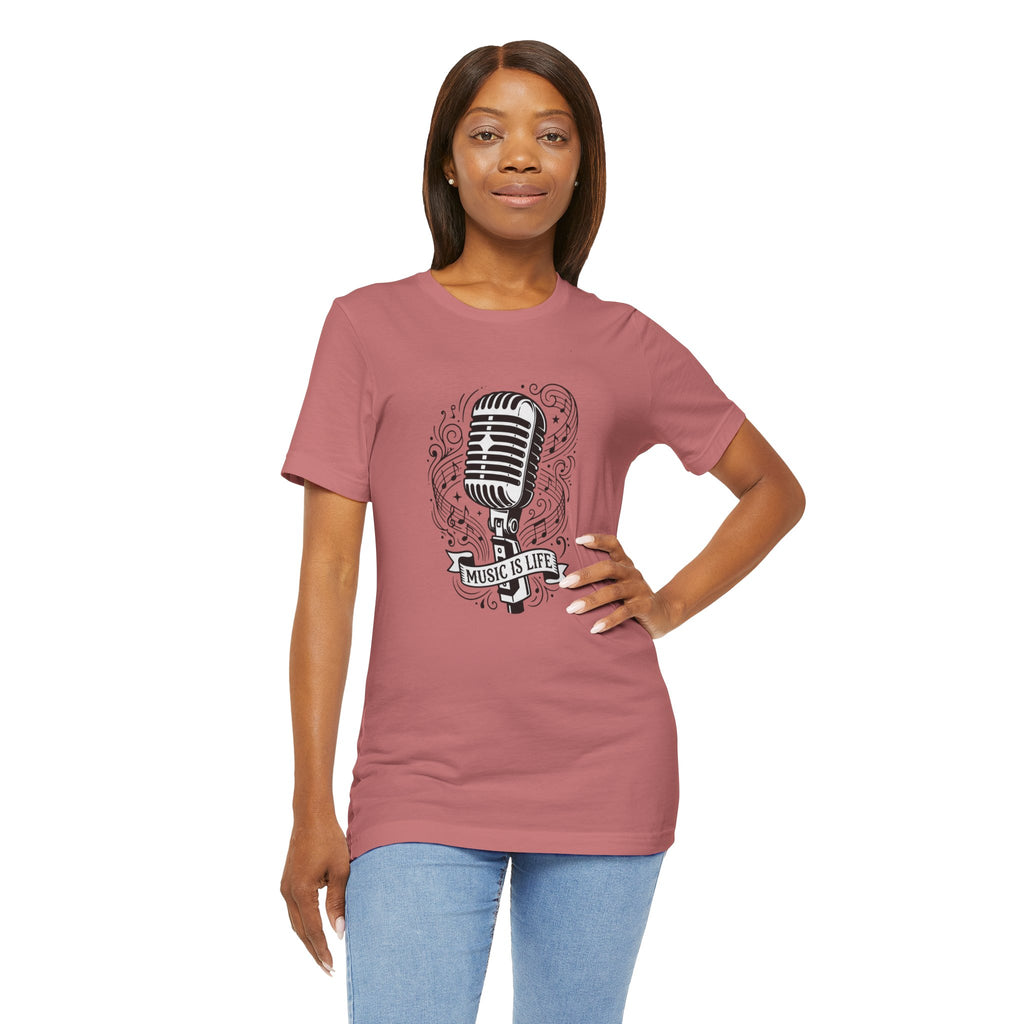 Music Is Life Vintage Microphone T-Shirt