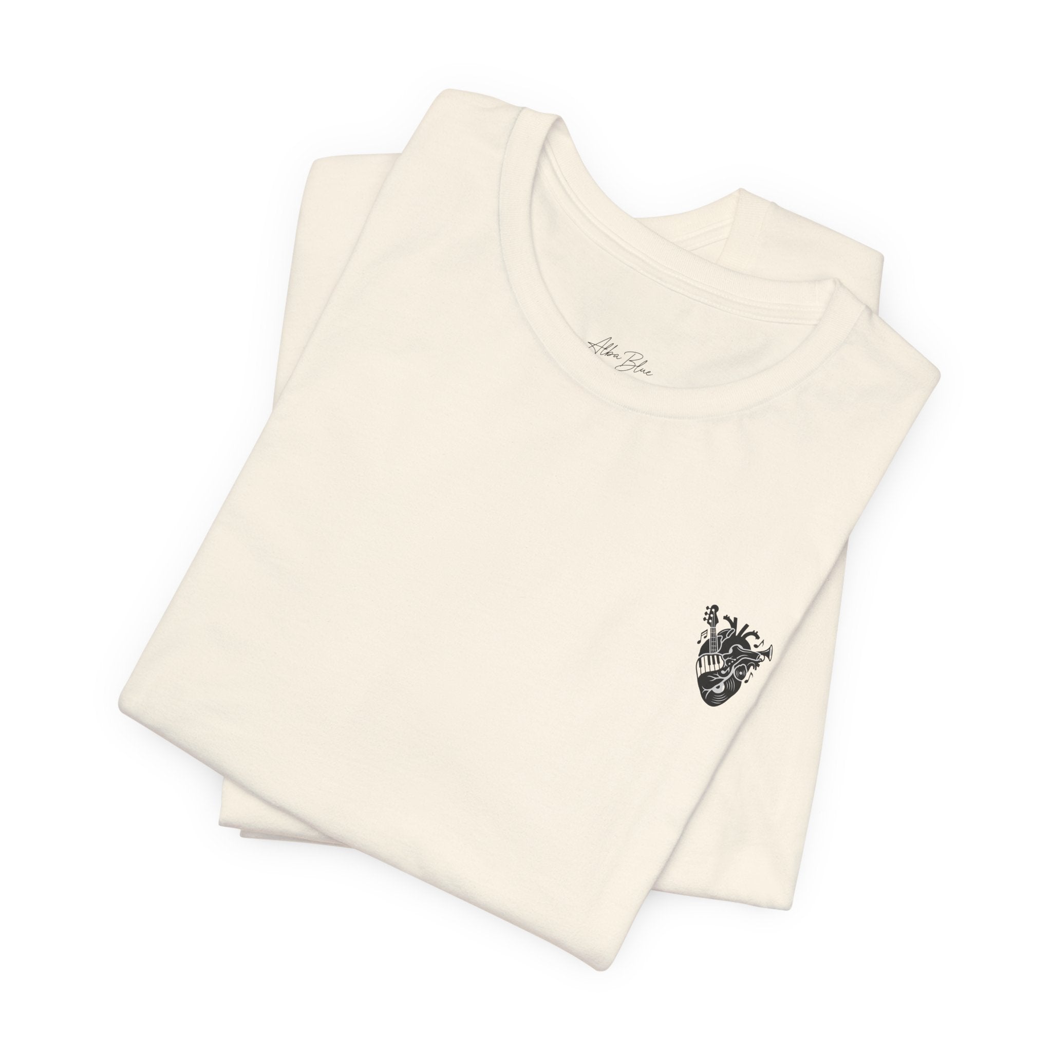 Music Heart Graphic Tee — Anatomical Heart with Instruments T-Shirt