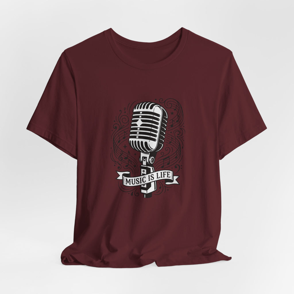 Music Is Life Vintage Microphone T-Shirt