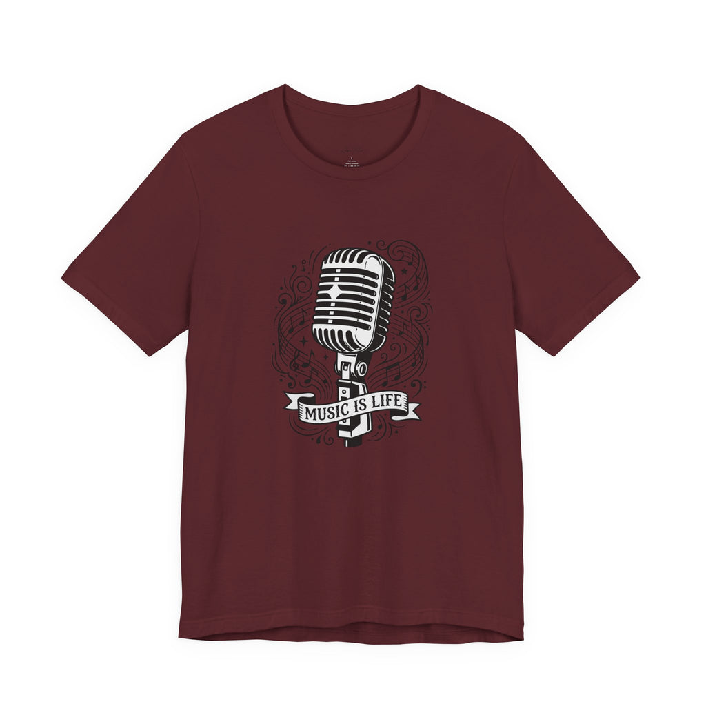Music Is Life Vintage Microphone T-Shirt
