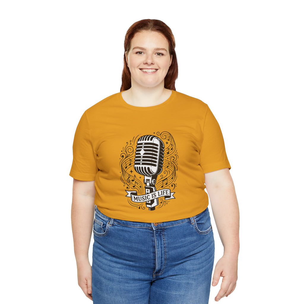 Music Is Life Vintage Microphone T-Shirt