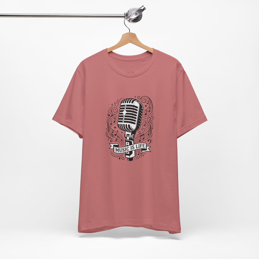 Music Is Life Vintage Microphone T-Shirt