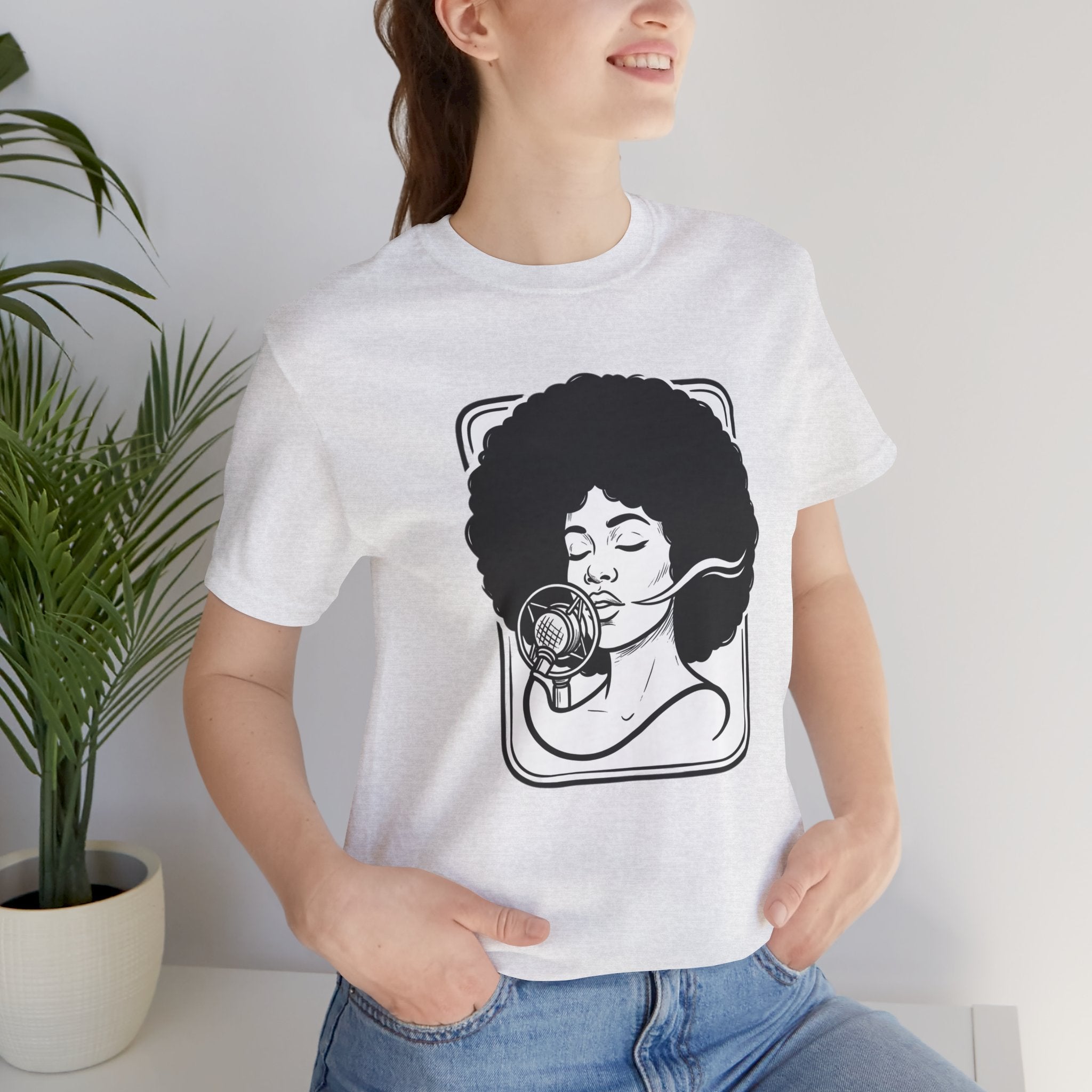 Afro Jazz Portrait T‑Shirt — Retro Singer Graphic Tee