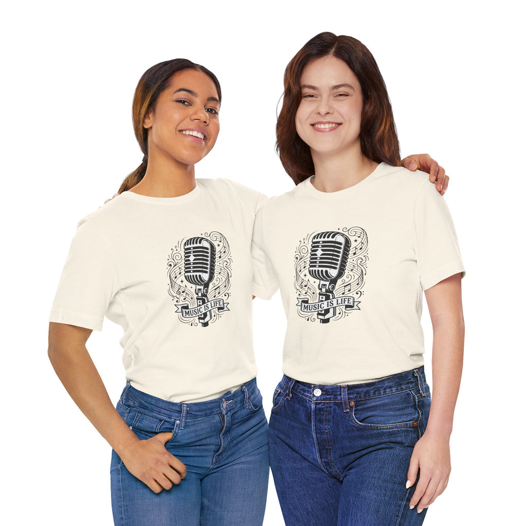 Music Is Life Vintage Microphone T-Shirt