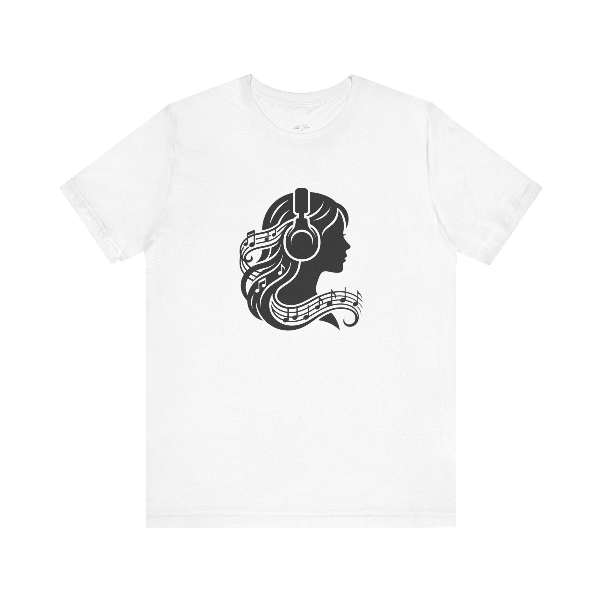 Music Lover Tee — Headphones & Musical Notes Silhouette