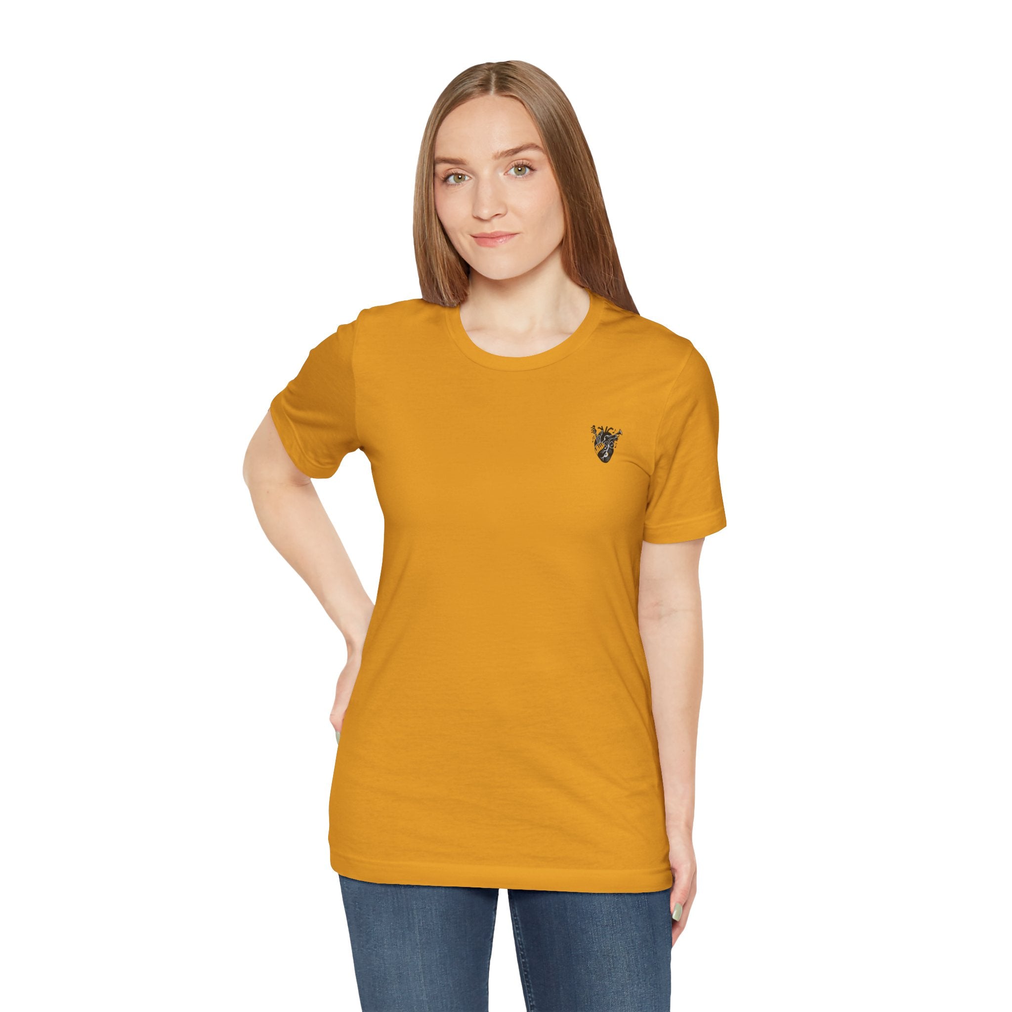 Music Heart Graphic Tee — Anatomical Heart with Instruments T-Shirt
