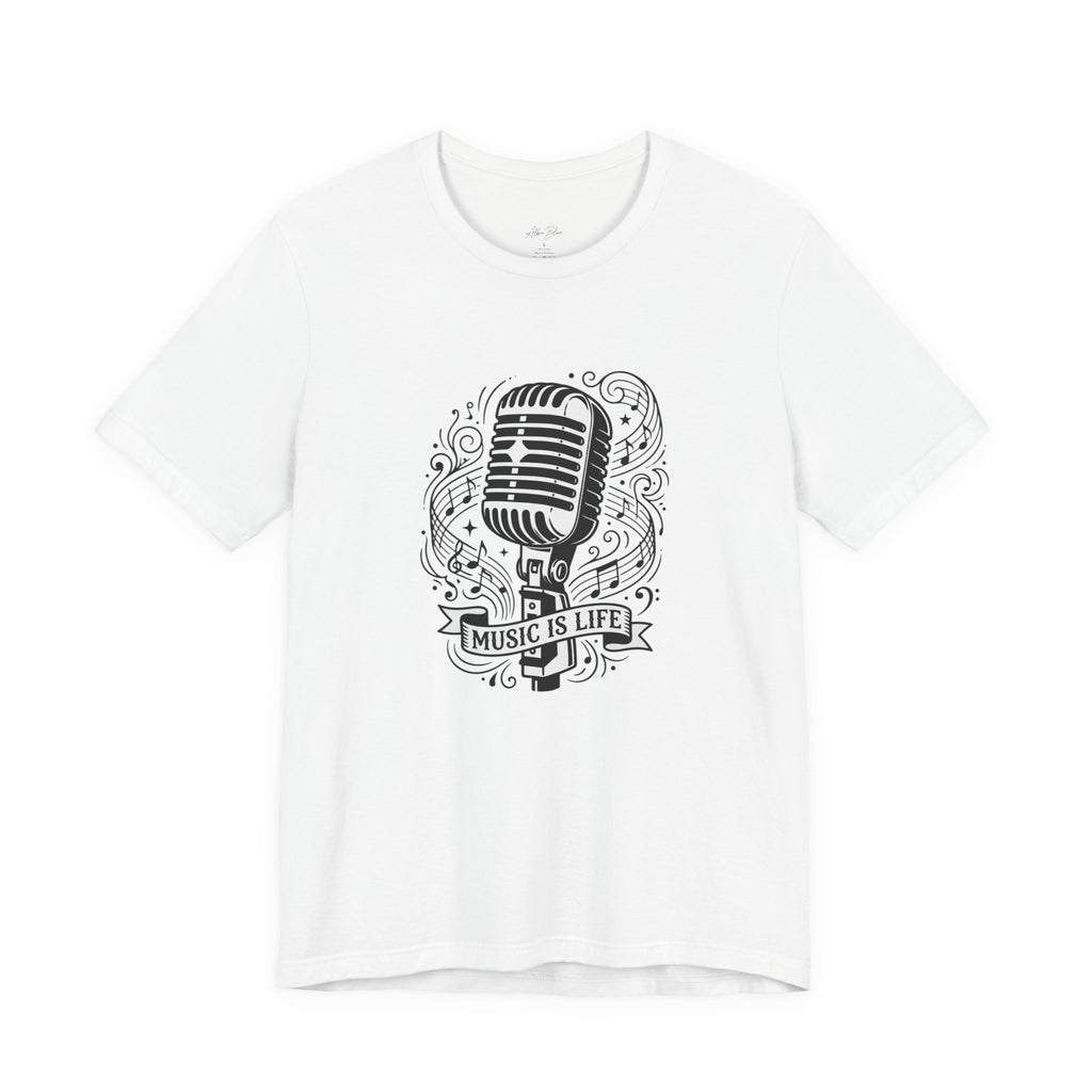 Music Is Life Vintage Microphone T-Shirt