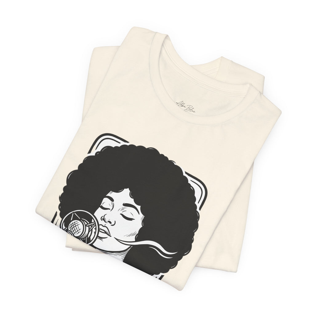Afro Jazz Portrait T‑Shirt — Retro Singer Graphic Tee