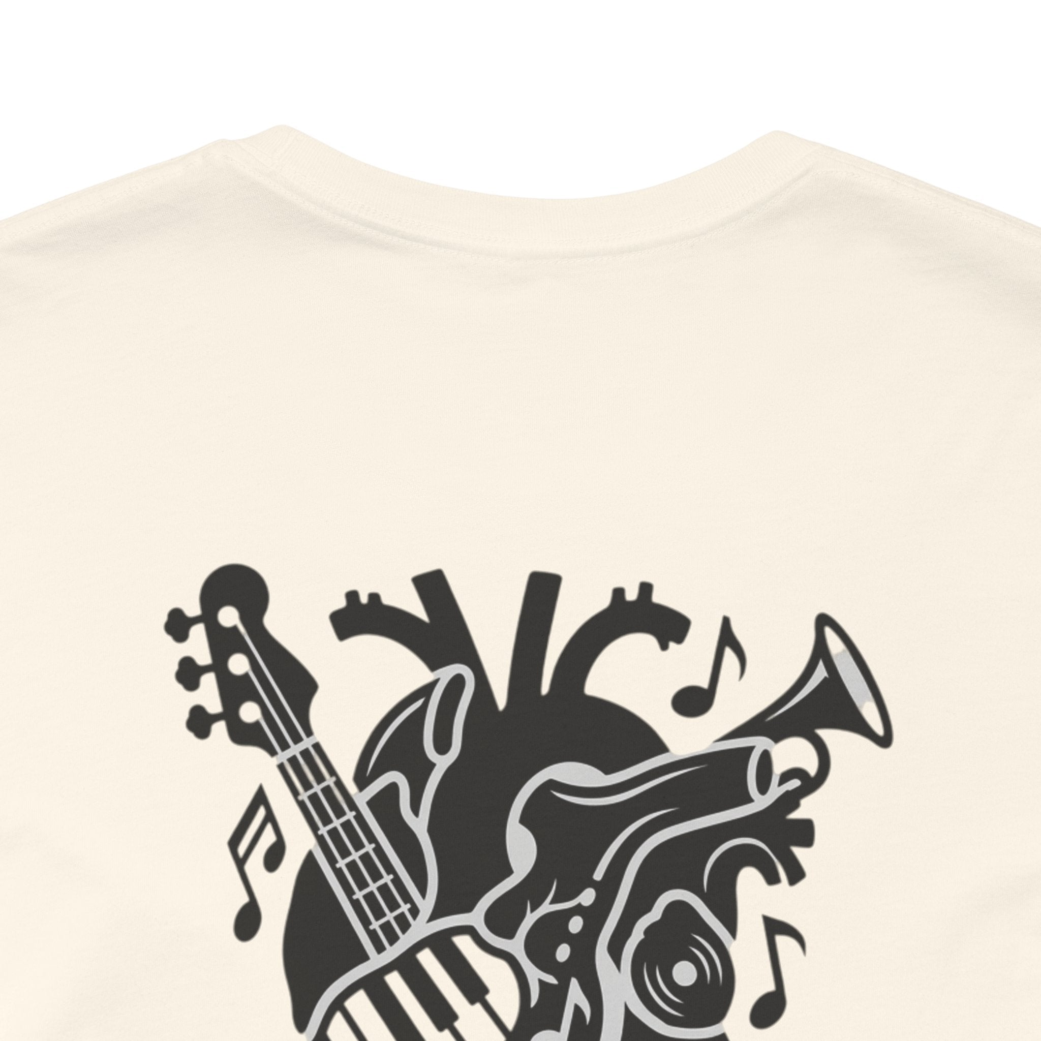 Music Heart Graphic Tee — Anatomical Heart with Instruments T-Shirt
