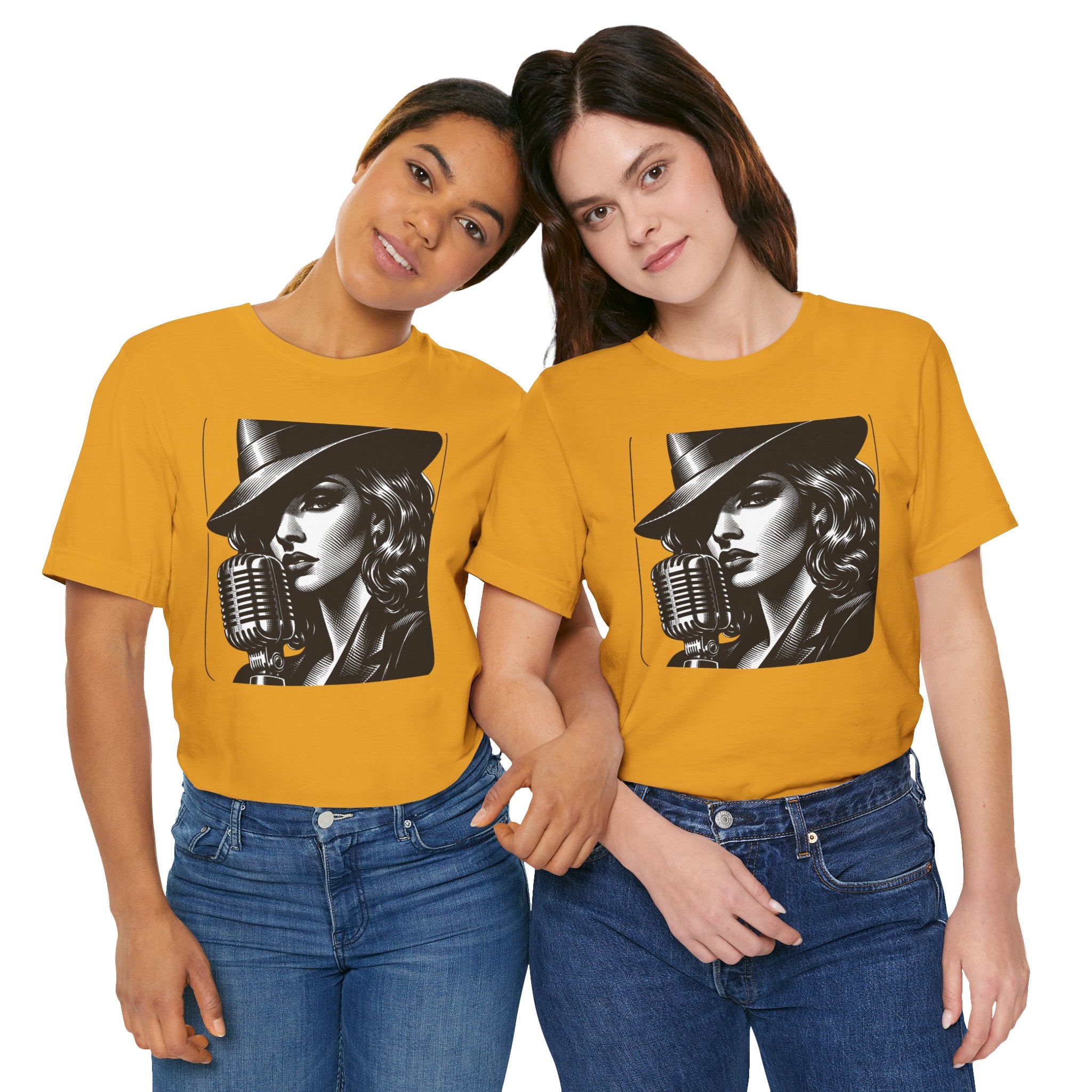 Vintage Jazz Singer T‑Shirt — Retro Microphone Noir Tee