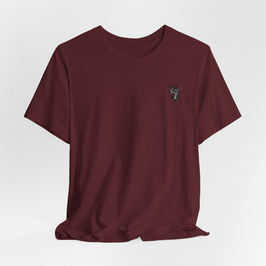 Music Heart Graphic Tee — Anatomical Heart with Instruments T-Shirt