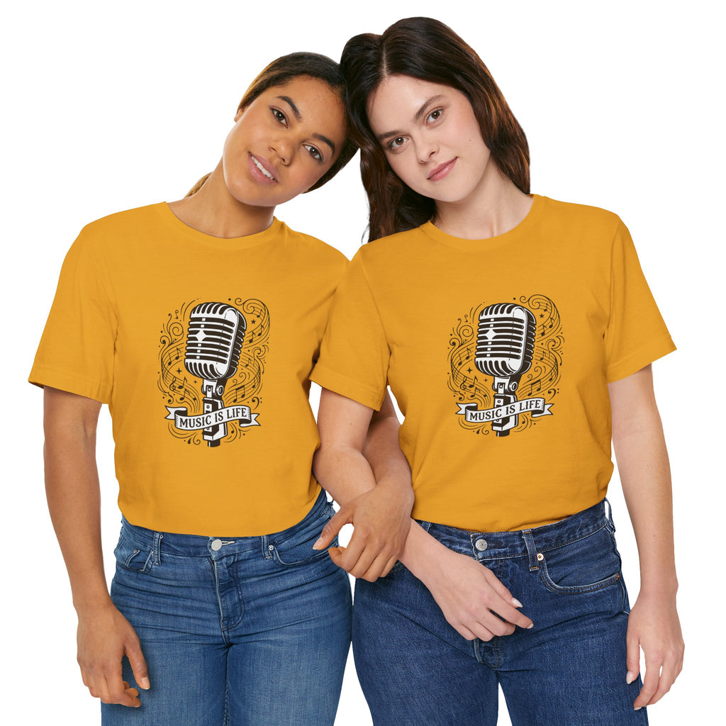 Music Is Life Vintage Microphone T-Shirt