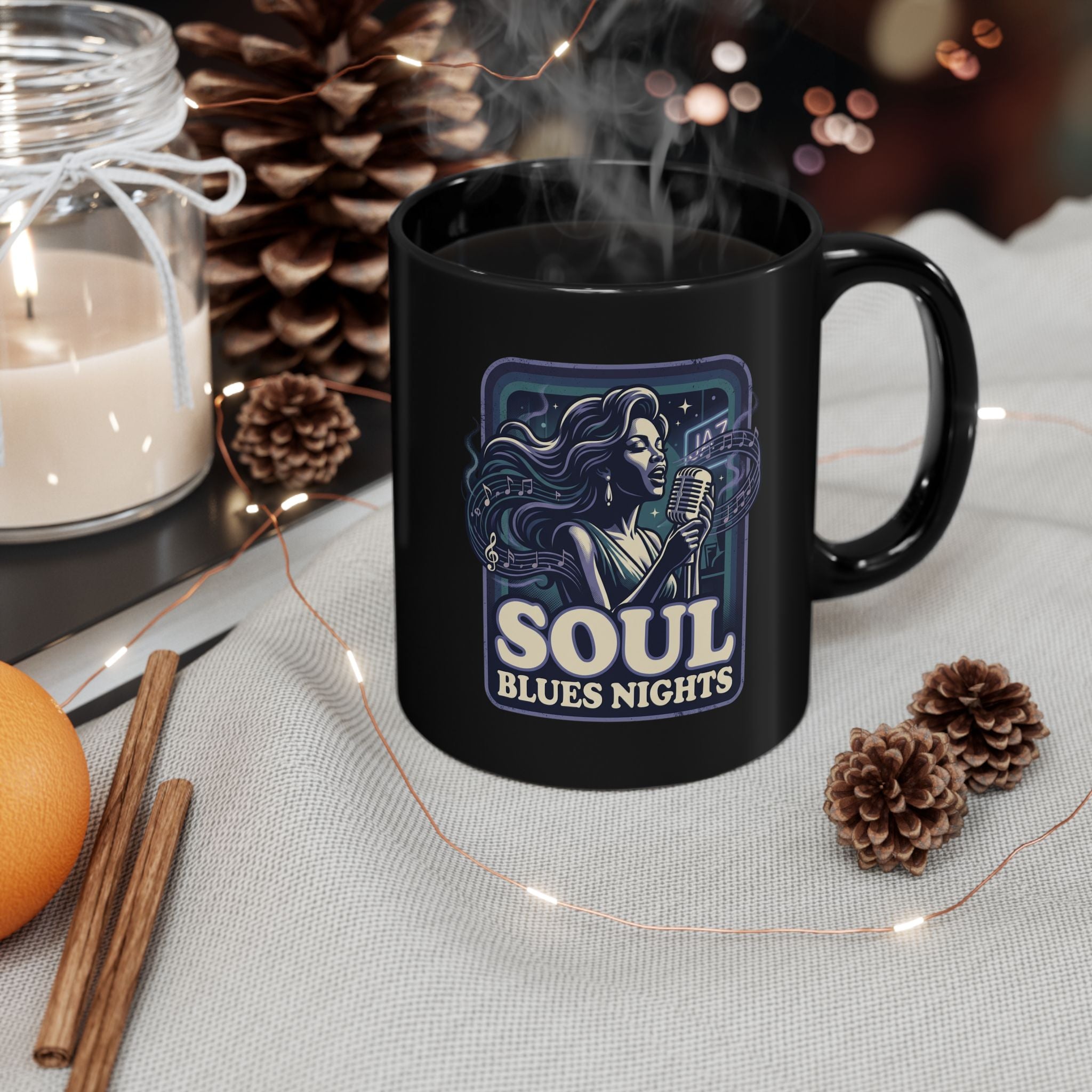 Soul Blues Nights Mug — Vintage Female Vocalist Coffee Cup
