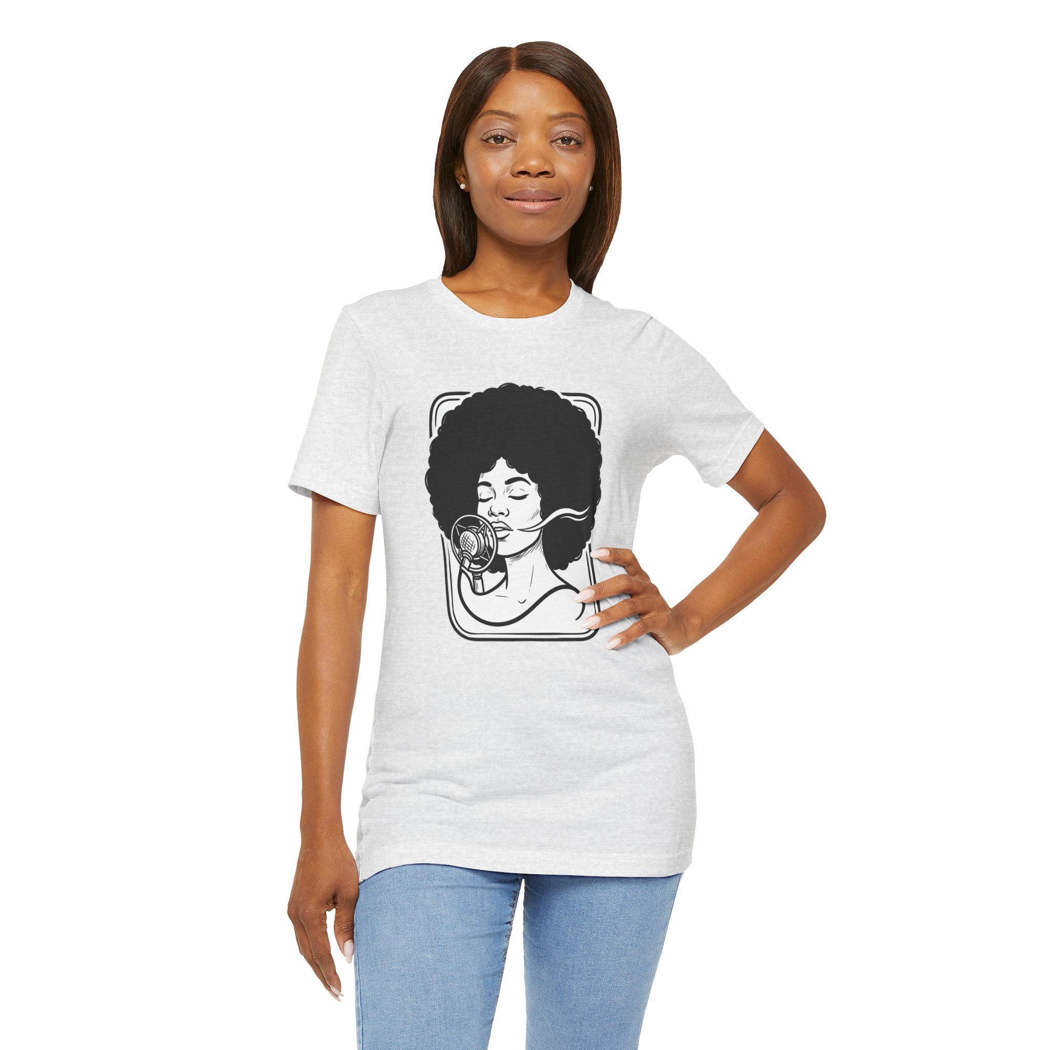 Afro Jazz Portrait T‑Shirt — Retro Singer Graphic Tee