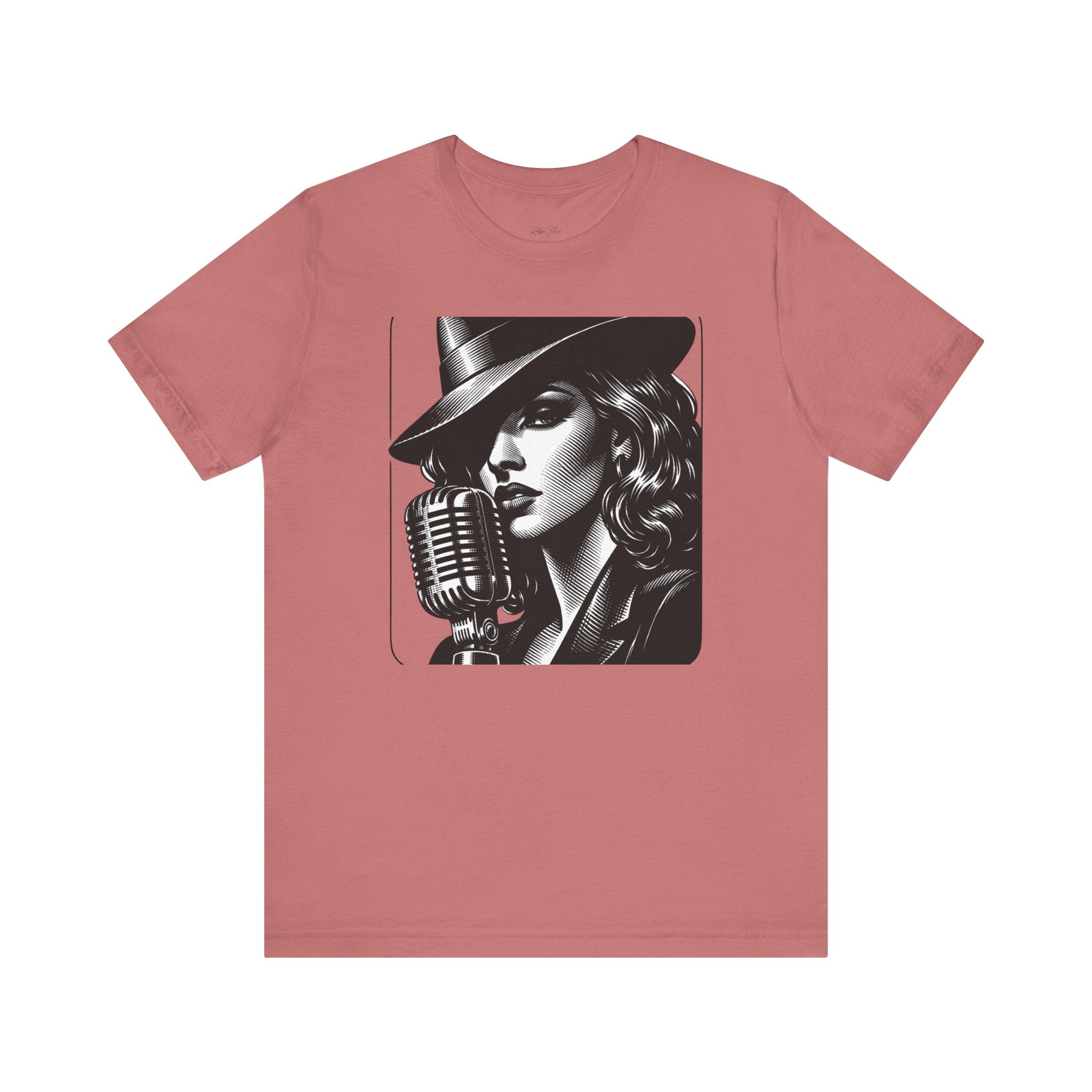 Vintage Jazz Singer T‑Shirt — Retro Microphone Noir Tee