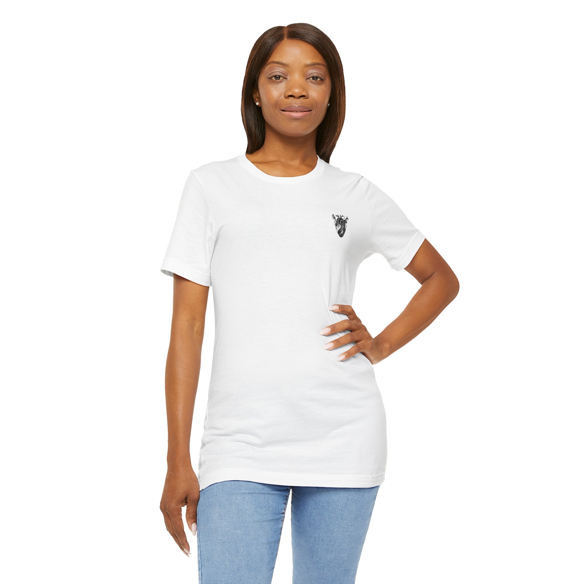 Music Heart Graphic Tee — Anatomical Heart with Instruments T-Shirt