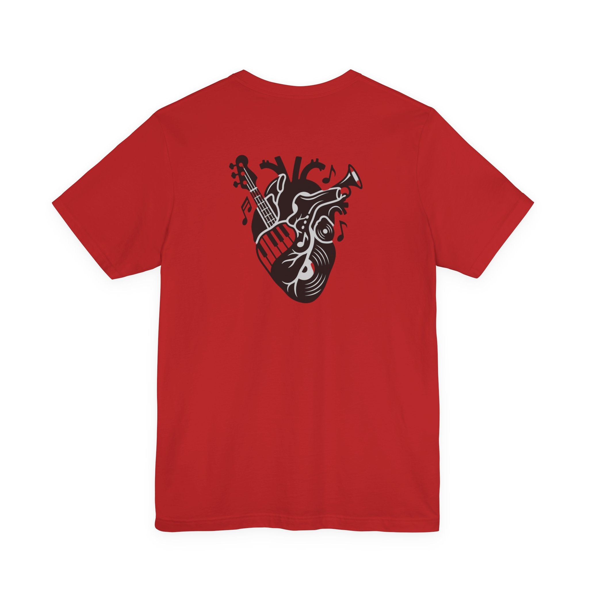 Music Heart Graphic Tee — Anatomical Heart with Instruments T-Shirt