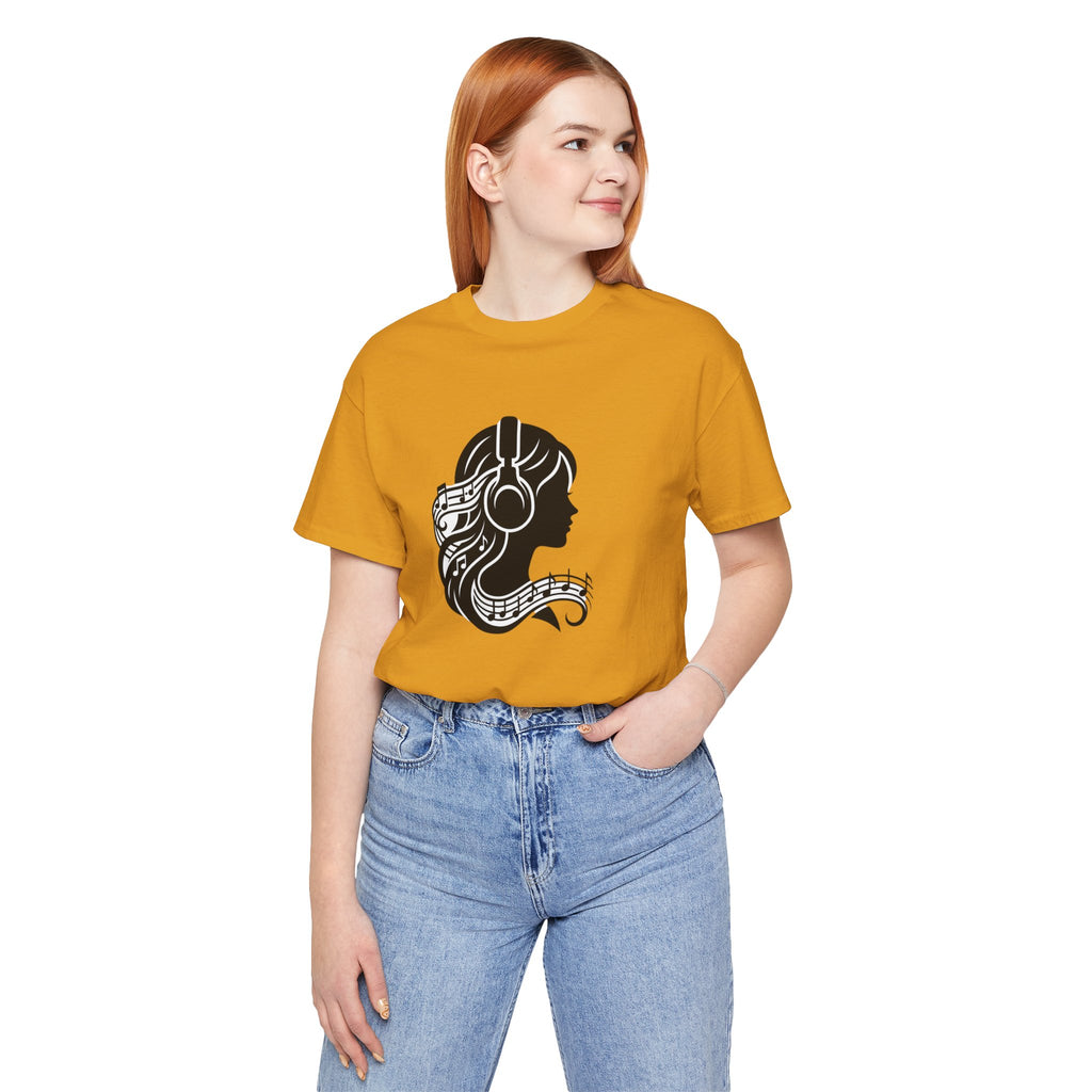 Music Lover Tee — Headphones & Musical Notes Silhouette