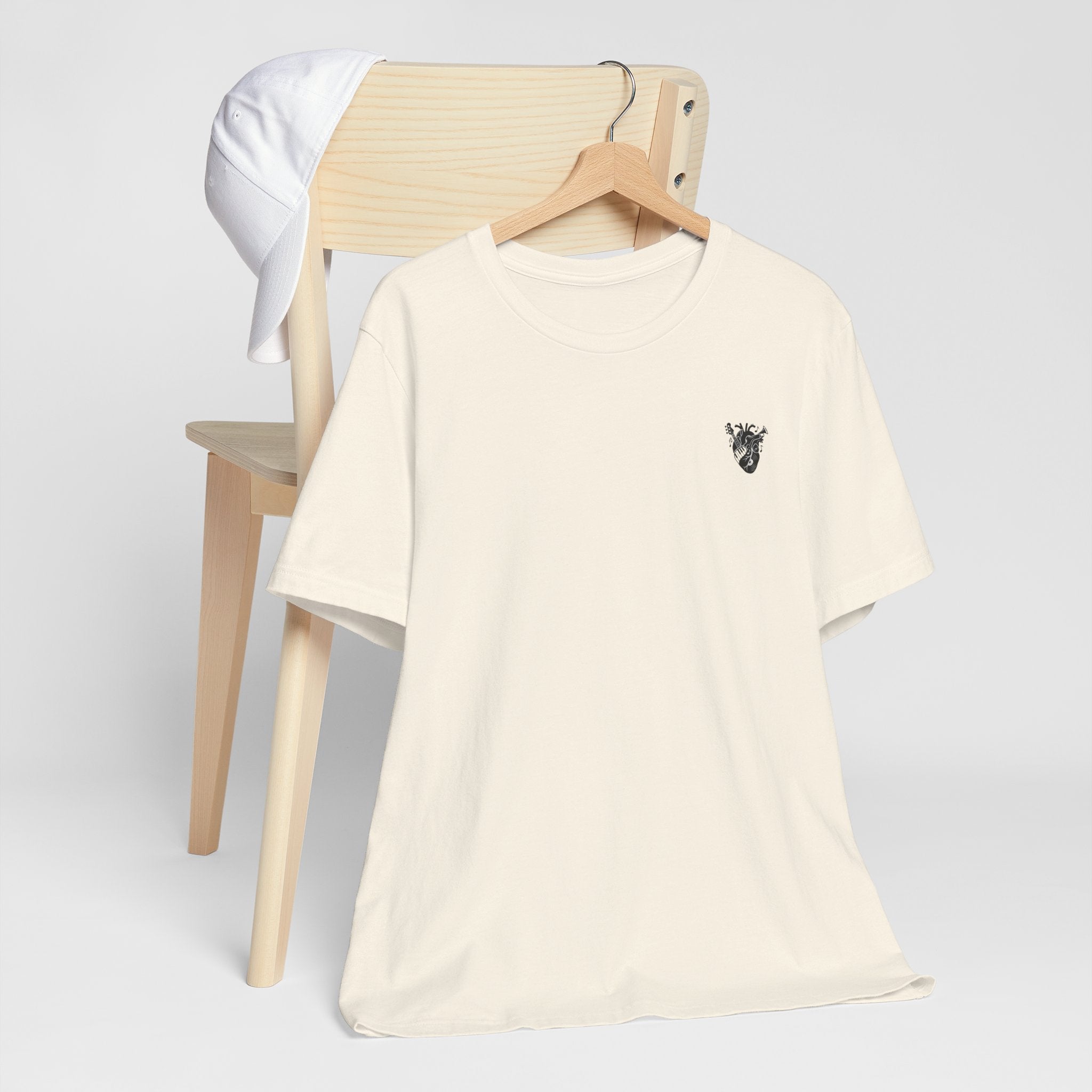 Music Heart Graphic Tee — Anatomical Heart with Instruments T-Shirt