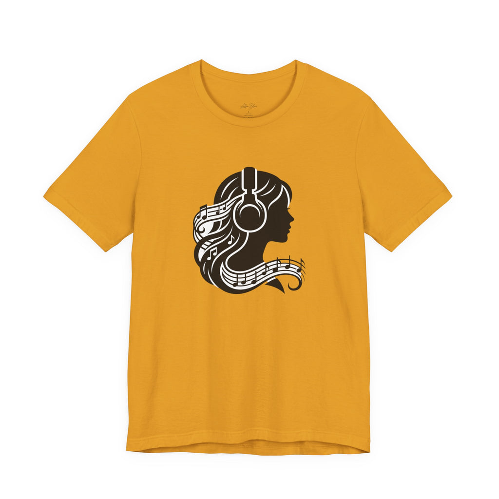 Music Lover Tee — Headphones & Musical Notes Silhouette