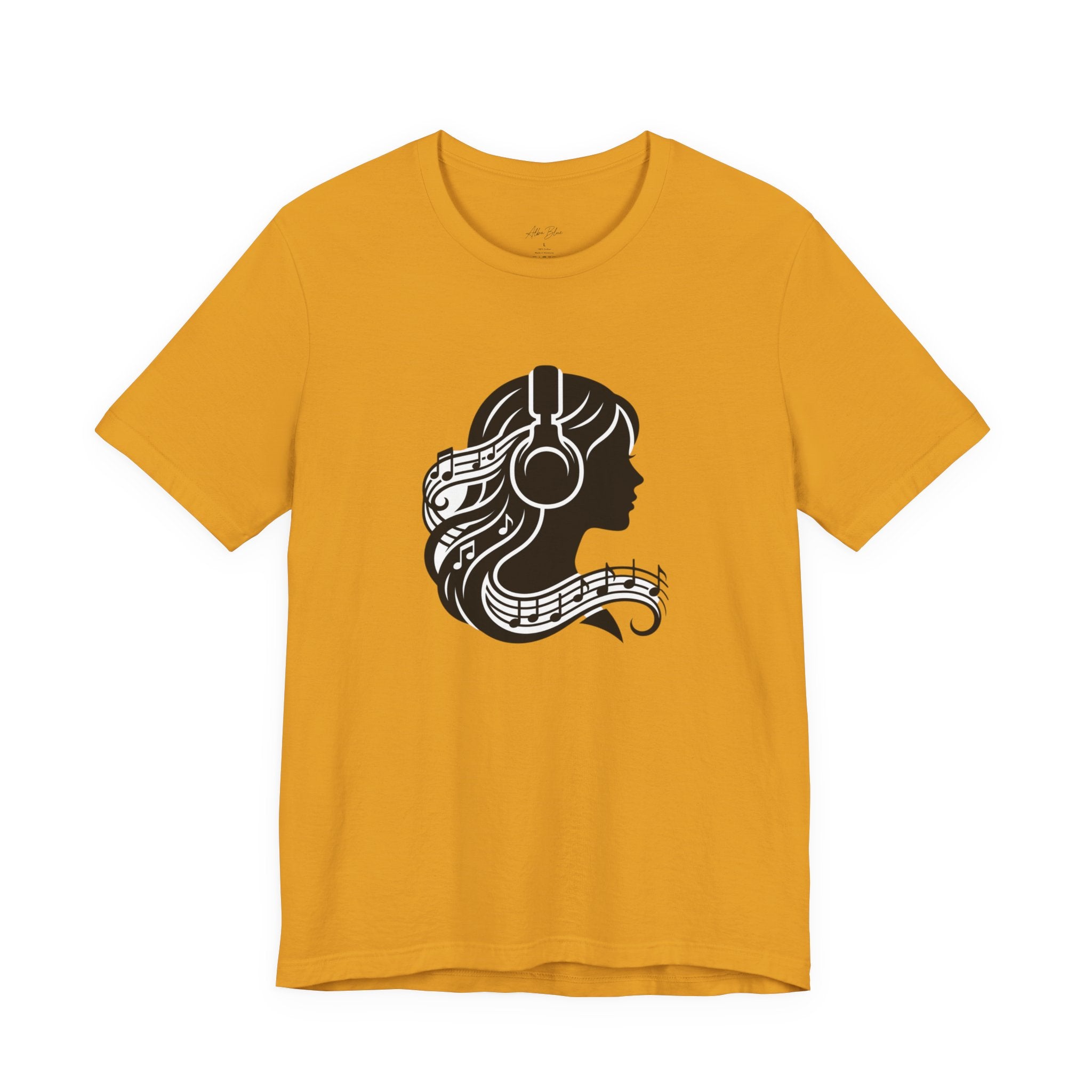 Music Lover Tee — Headphones & Musical Notes Silhouette