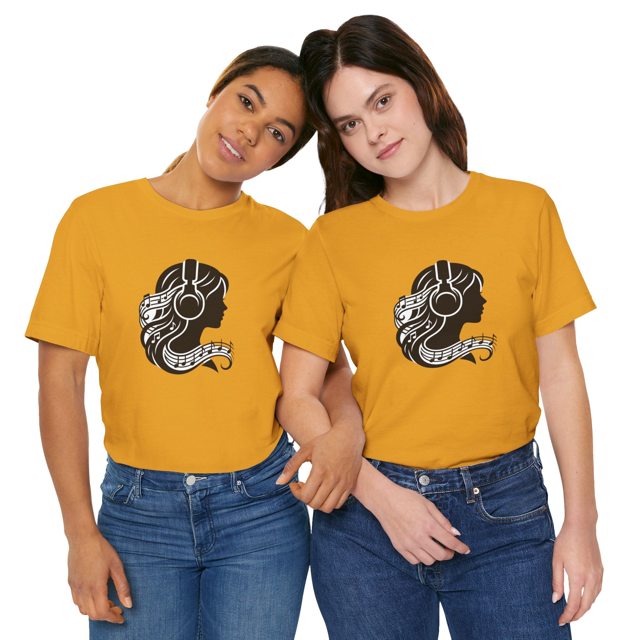 Music Lover Tee — Headphones & Musical Notes Silhouette