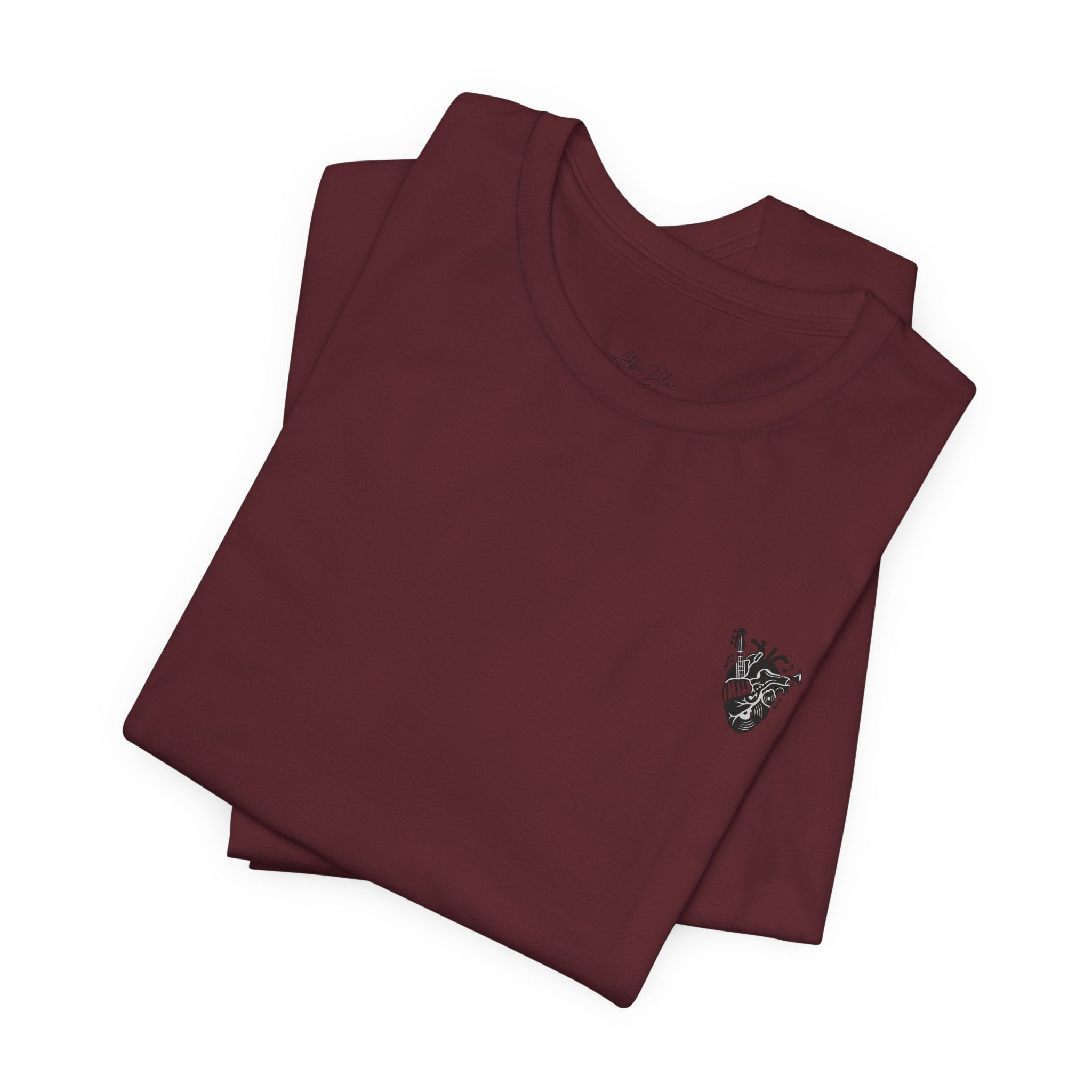 Music Heart Graphic Tee — Anatomical Heart with Instruments T-Shirt