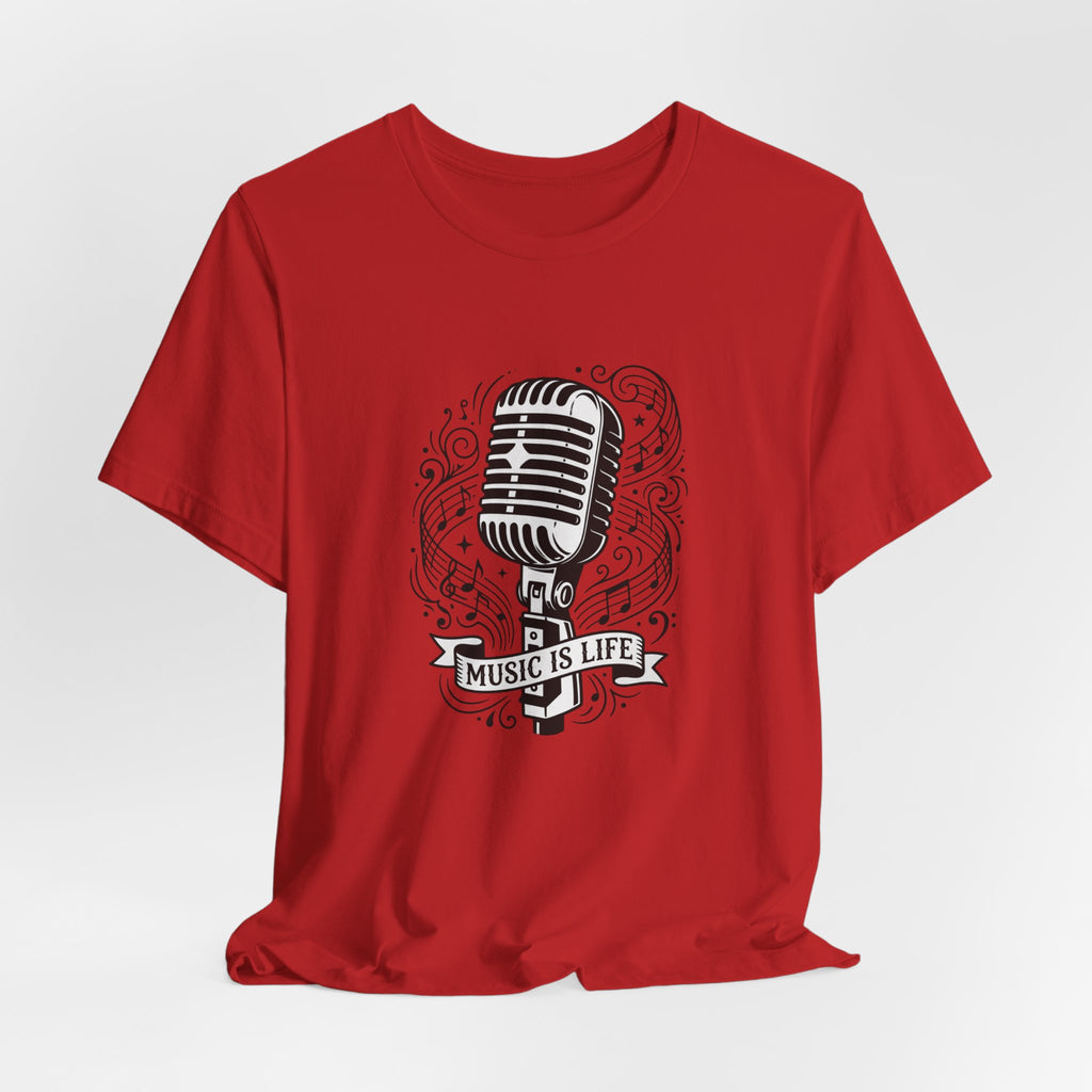 Music Is Life Vintage Microphone T-Shirt