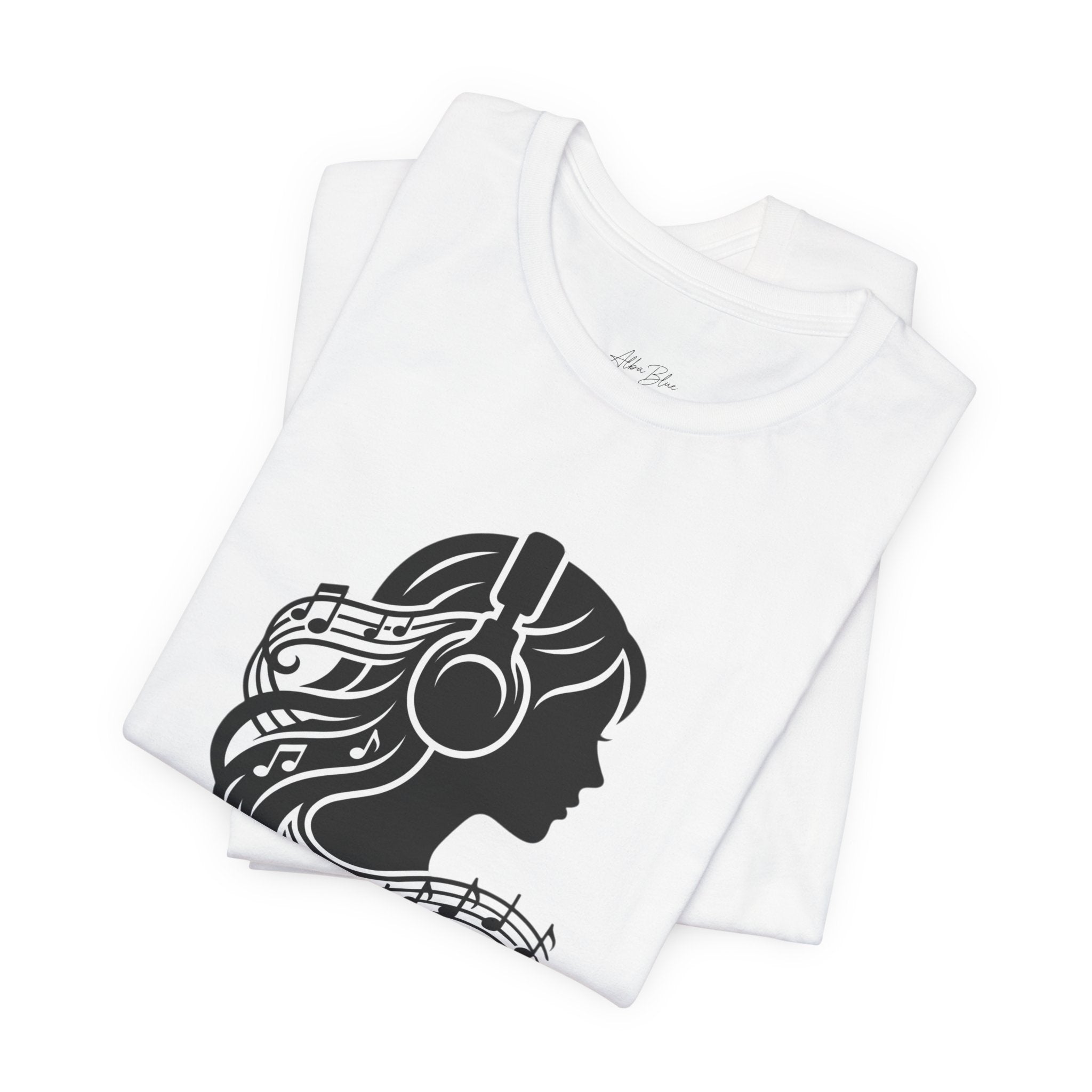 Music Lover Tee — Headphones & Musical Notes Silhouette