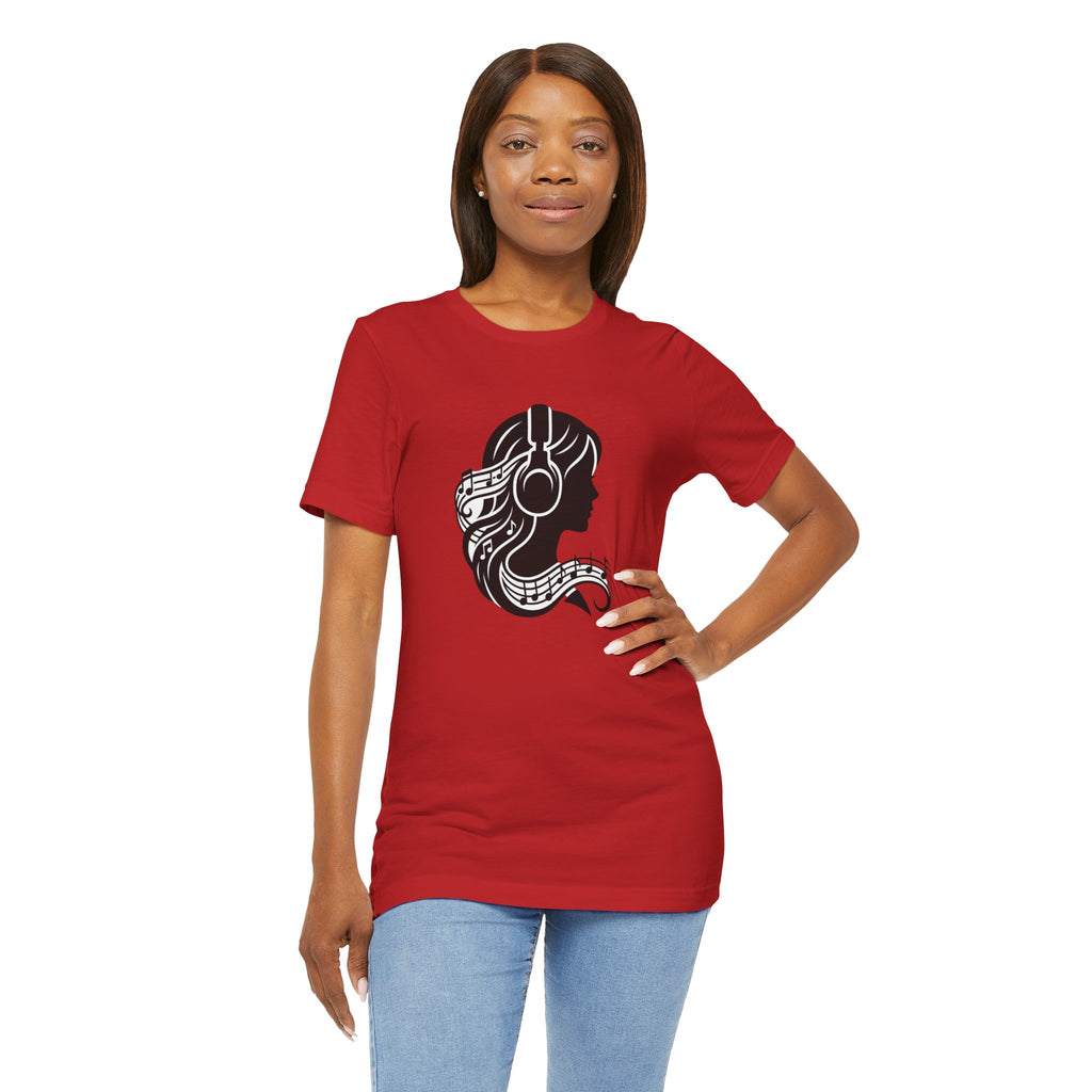 Music Lover Tee — Headphones & Musical Notes Silhouette