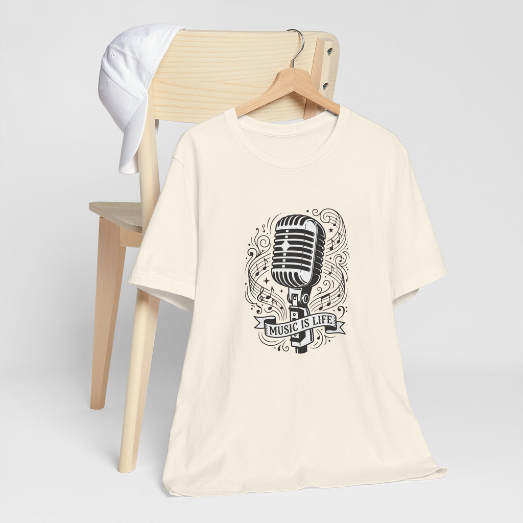Music Is Life Vintage Microphone T-Shirt